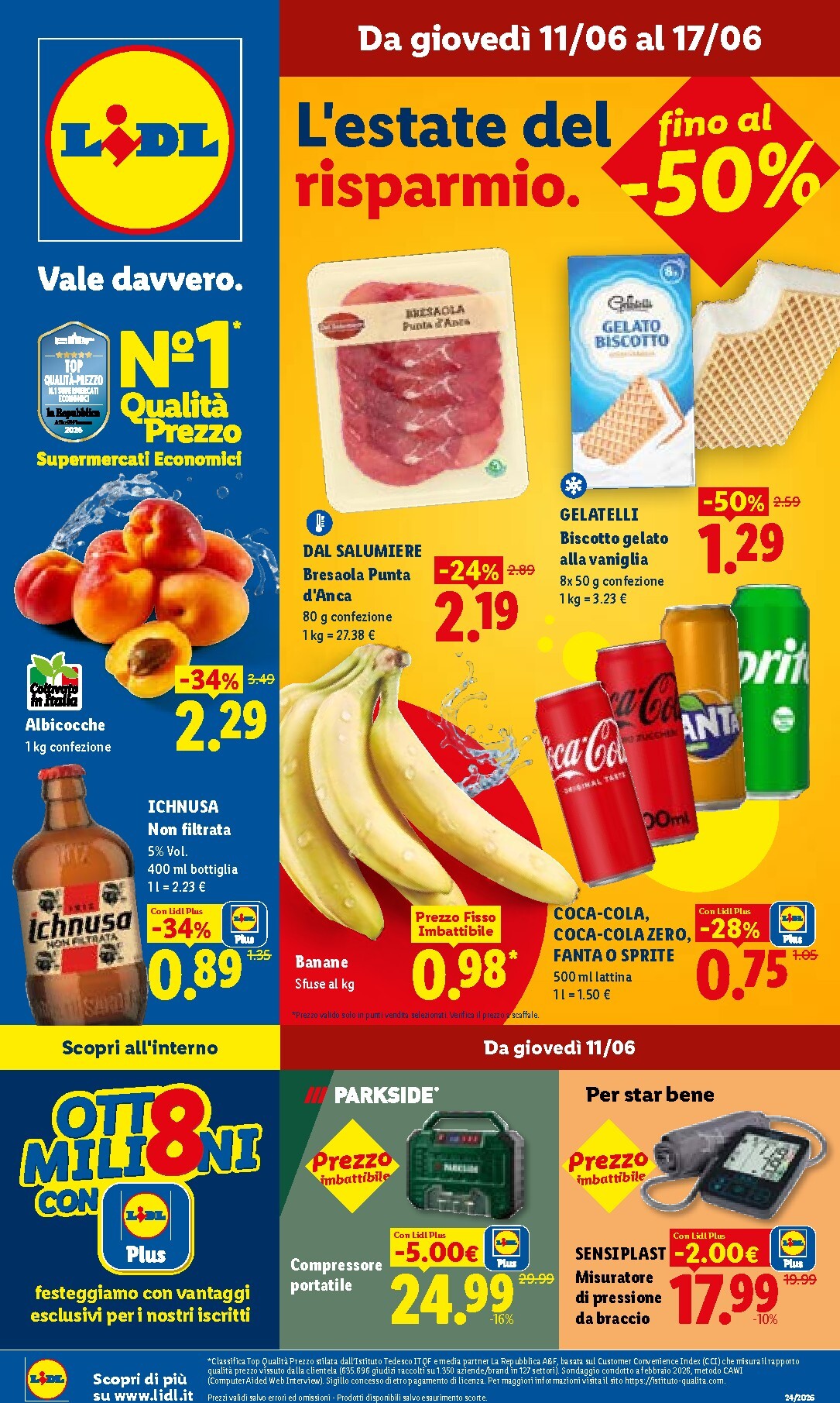 Volantino Lidl per la prossima settimana dal giovedì 11/06/2026 al mercoledì 17/06/2026