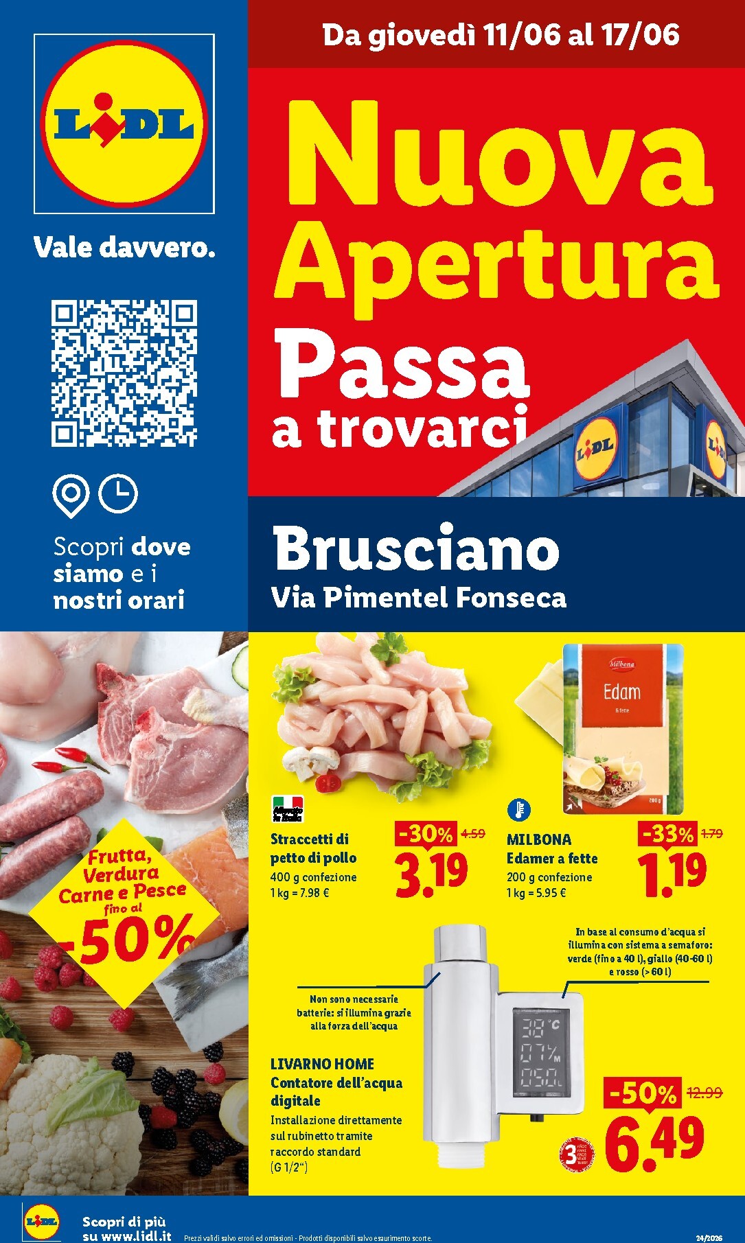 Volantino futuro Lidl - Nuova apertura Brusciano valido dal giovedì 11/06/2026 al mercoledì 17/06/2026