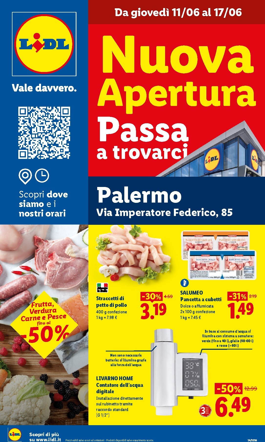 Volantino attuale di Lidl - Nuova apertura Palermo valido dal giovedì 11/06/2026 al mercoledì 17/06/2026