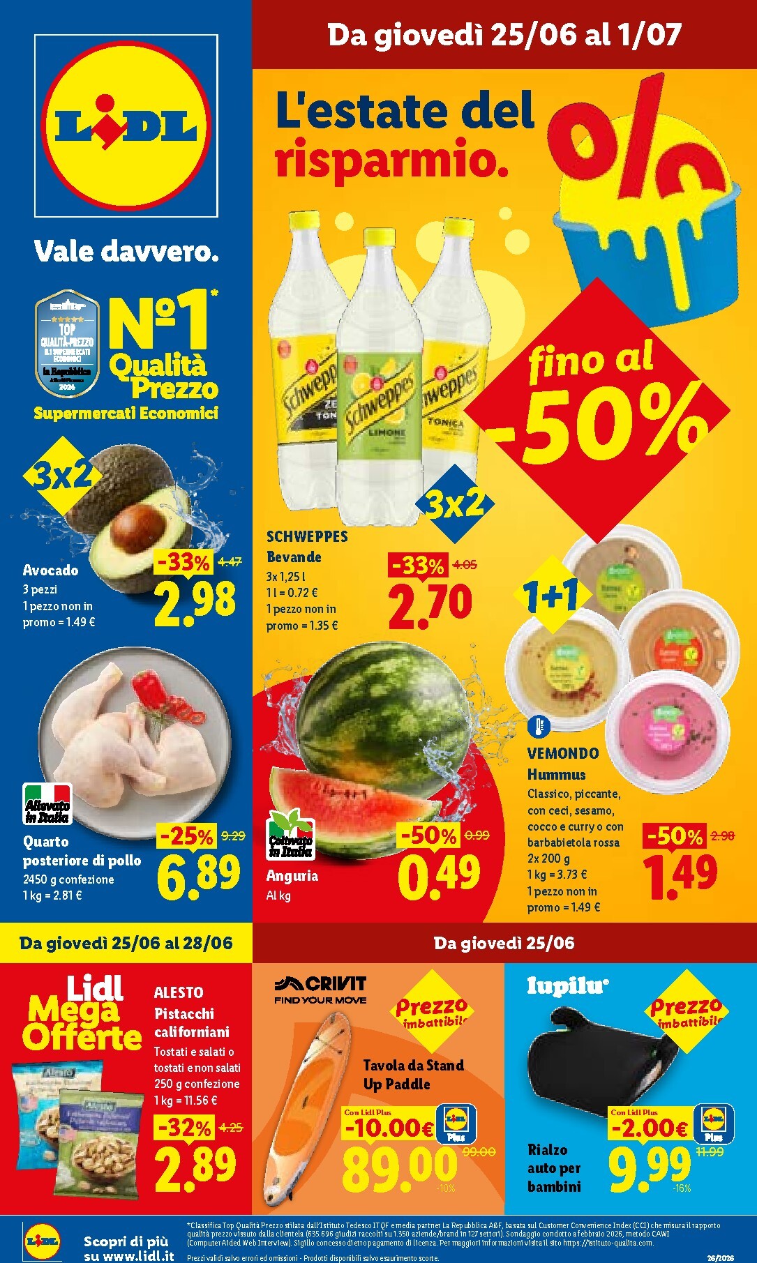 Volantino Lidl per la prossima settimana dal giovedì 25/06/2026 al mercoledì 01/07/2026