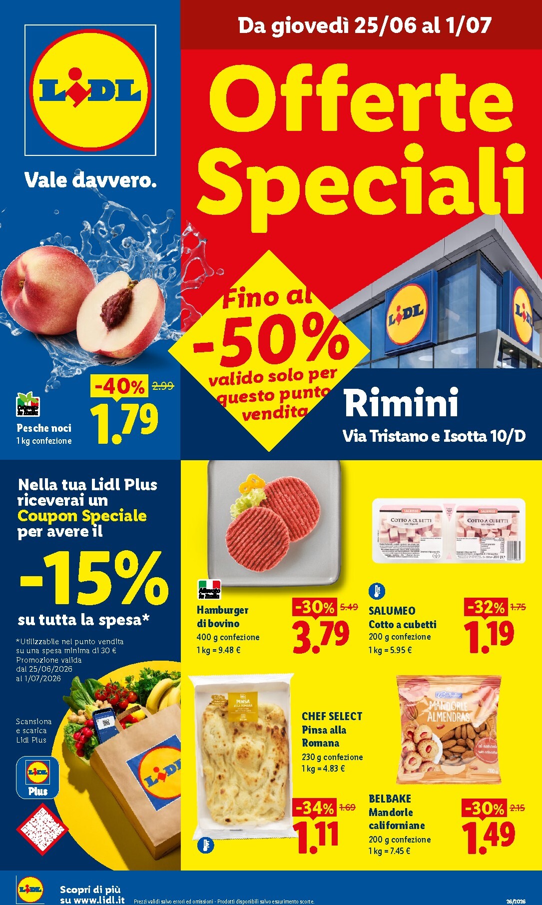 Volantino Lidl - Rimini per la prossima settimana dal giovedì 25/06/2026 al mercoledì 01/07/2026