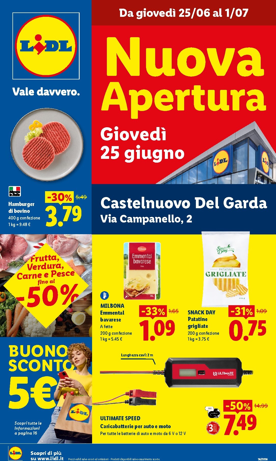 Volantino attuale di Lidl - Nuova apertura Casteln. del Garda valido dal giovedì 25/06/2026 al mercoledì 01/07/2026