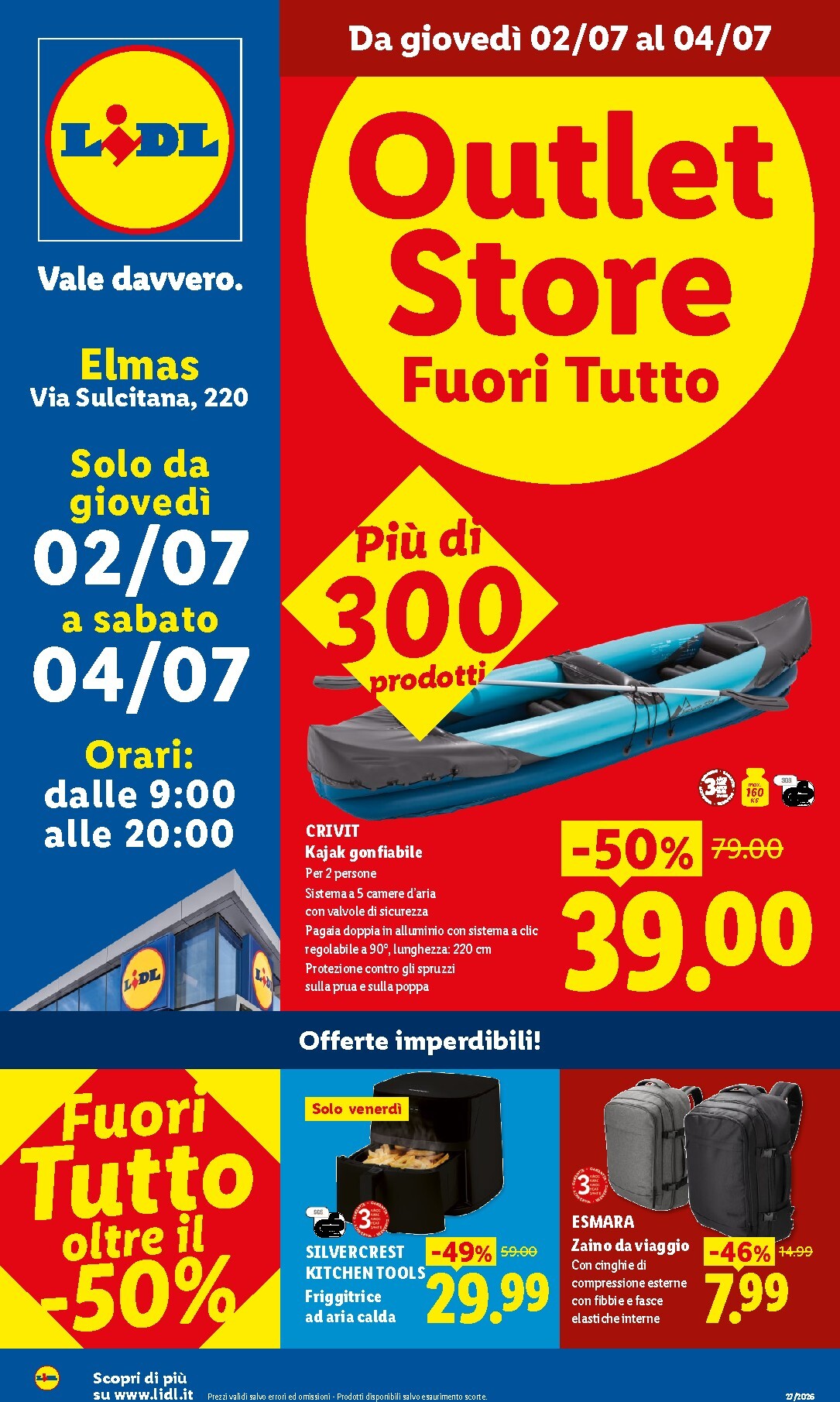Volantino Lidl - Outlet Store Elmas per la prossima settimana dal giovedì 02/07/2026 al sabato 04/07/2026