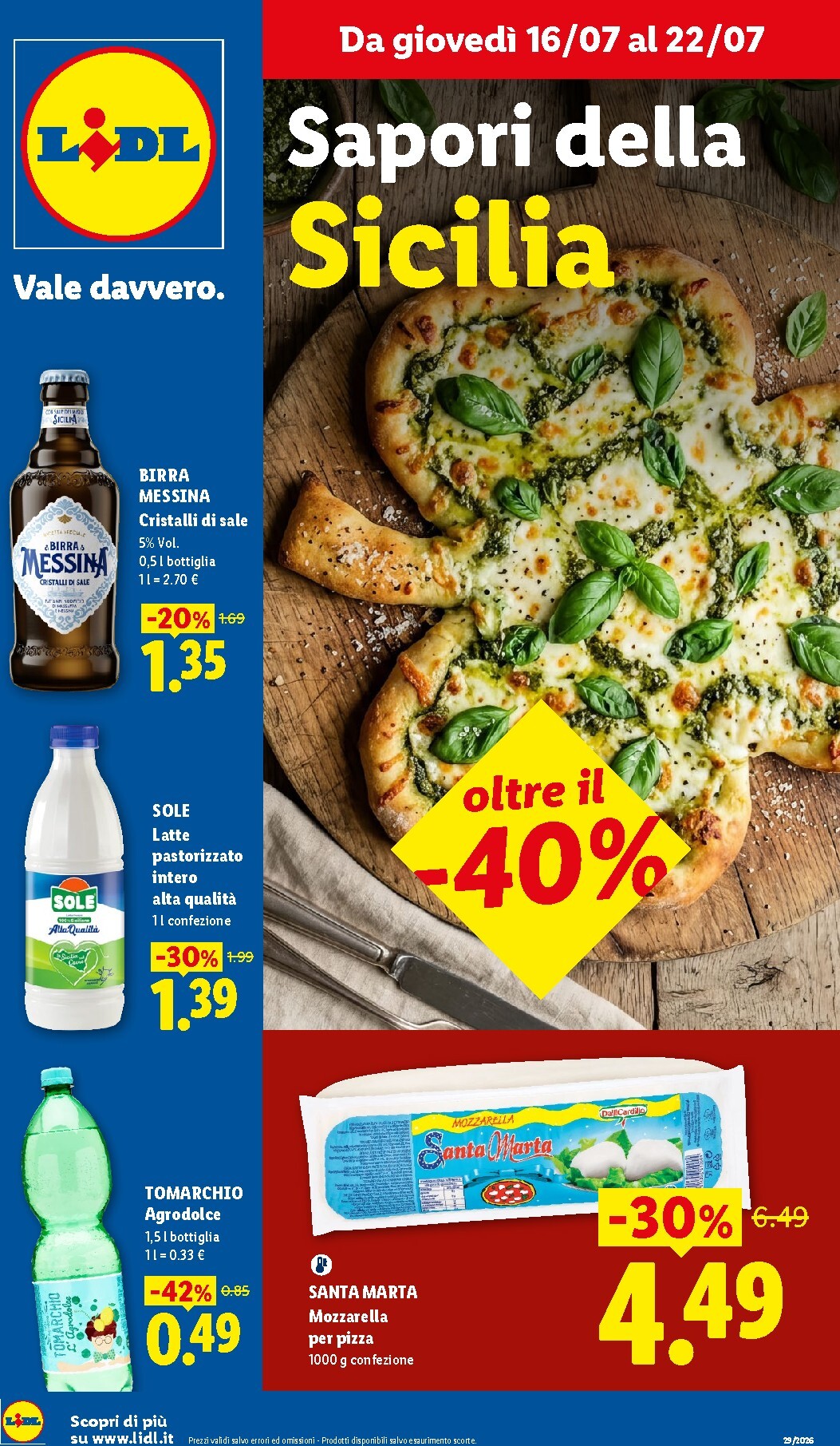 Volantino Lidl - Sapori della Sicilia per la prossima settimana dal giovedì 16/07/2026 al mercoledì 22/07/2026