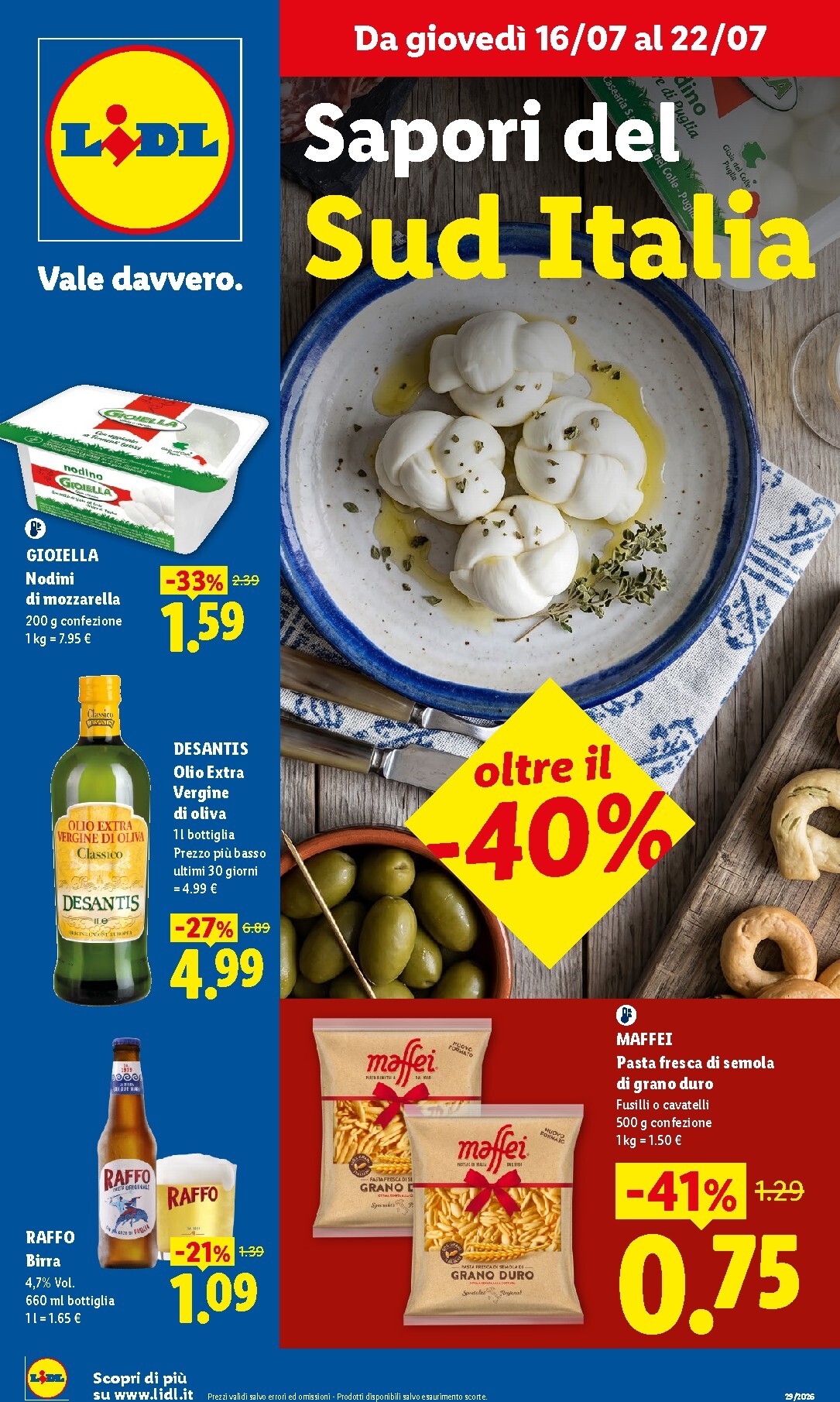 Volantino Lidl - Sapori del Sud Italia per la prossima settimana dal giovedì 16/07/2026 al mercoledì 22/07/2026