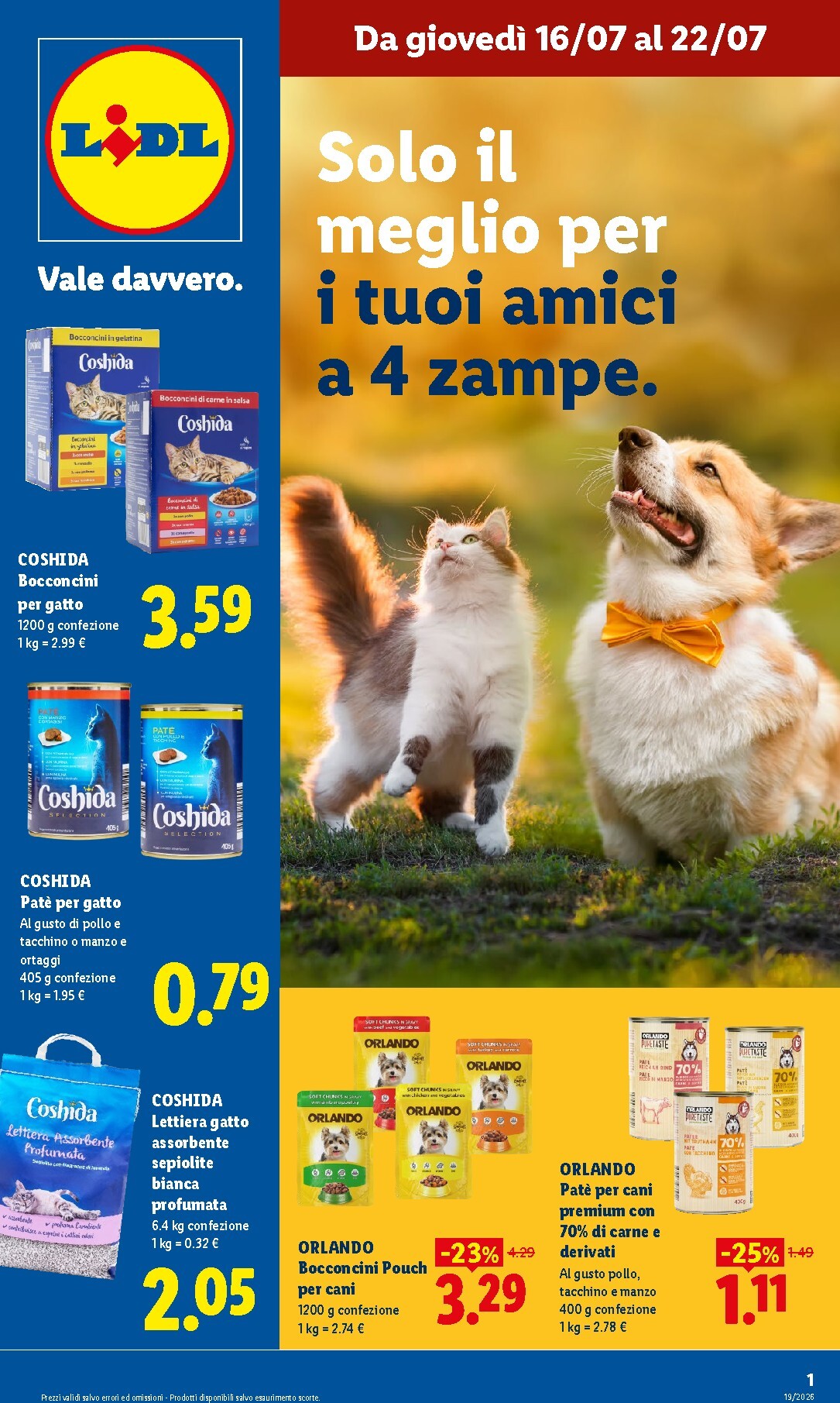 Volantino Lidl - Per i tuoi amici a 4 zampe per la prossima settimana dal giovedì 16/07/2026 al mercoledì 22/07/2026