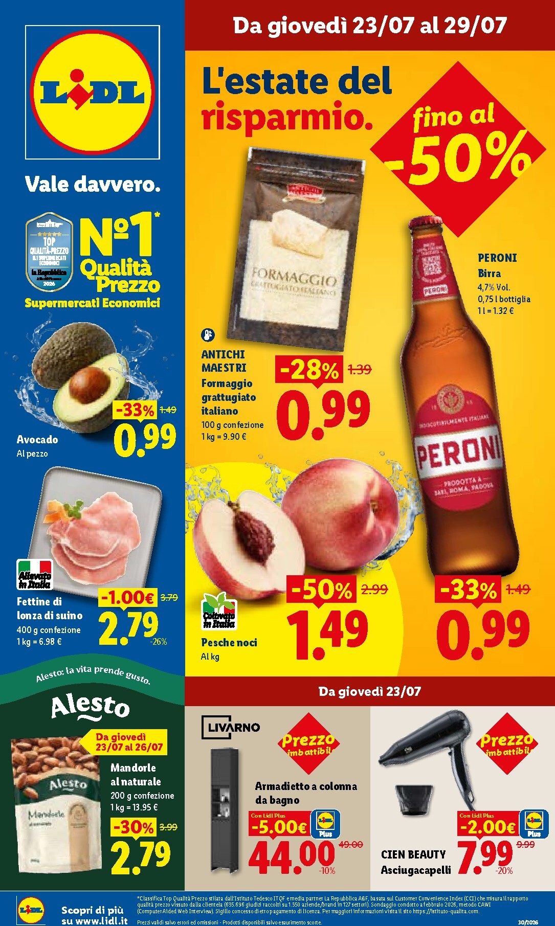 Volantino Lidl per la prossima settimana dal giovedì 23/07/2026 al mercoledì 29/07/2026