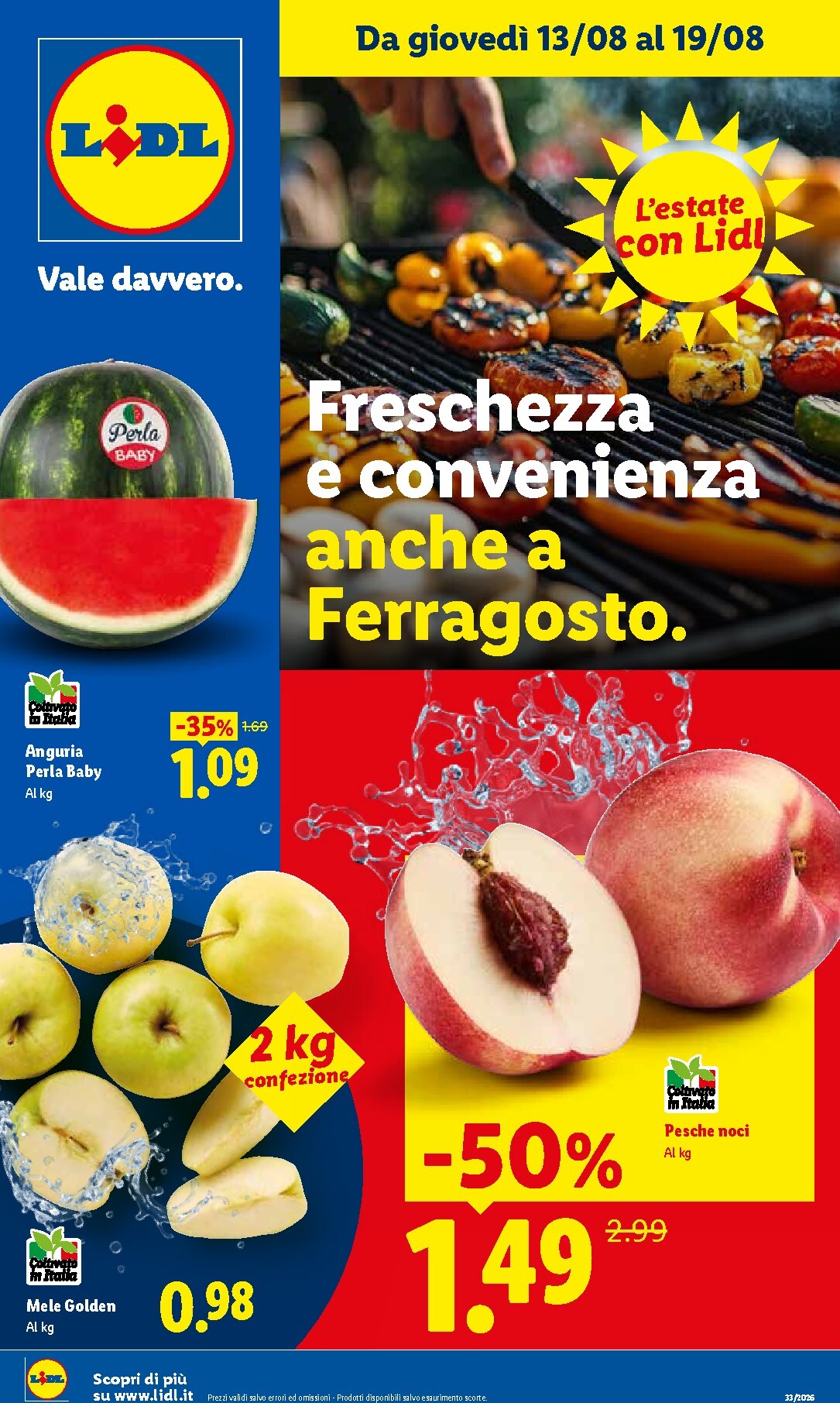 Volantino Lidl - Fresca e conveniente per la prossima settimana dal giovedì 13/08/2026 al mercoledì 19/08/2026