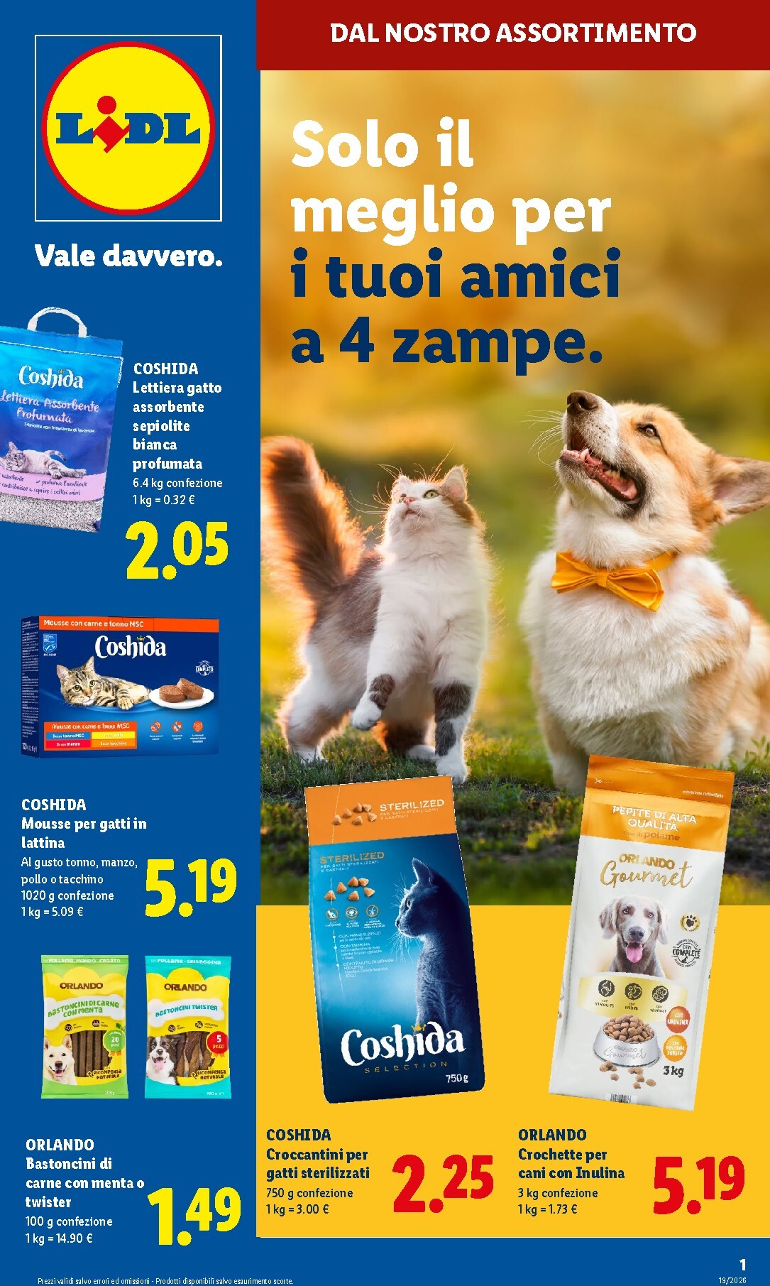 Volantino attuale di Lidl - Per i tuoi amici a 4 zampe valido dal giovedì 13/08/2026 al mercoledì 19/08/2026