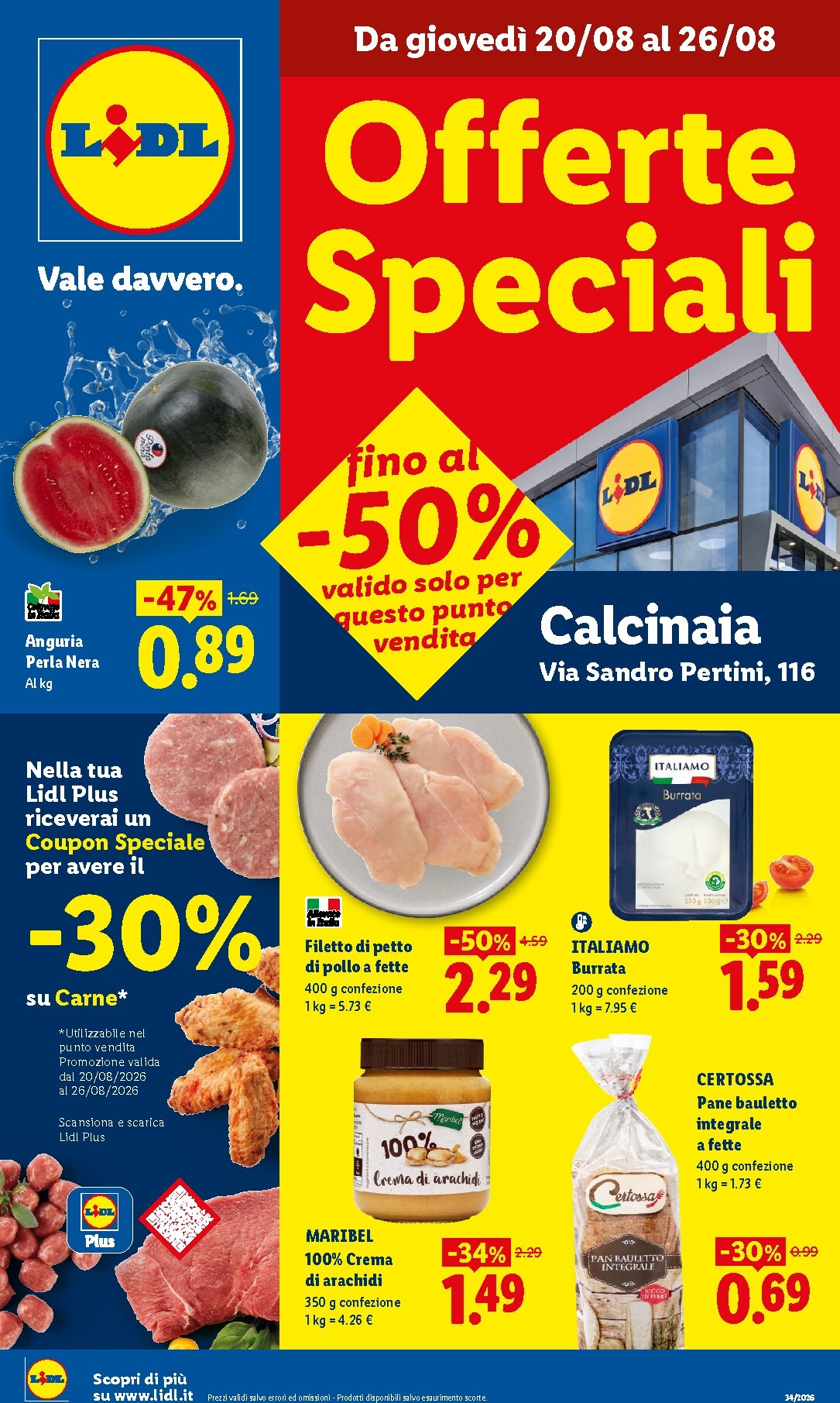Volantino Lidl - Offerte Speciali Calcinaia per la prossima settimana dal giovedì 20/08/2026 al mercoledì 26/08/2026