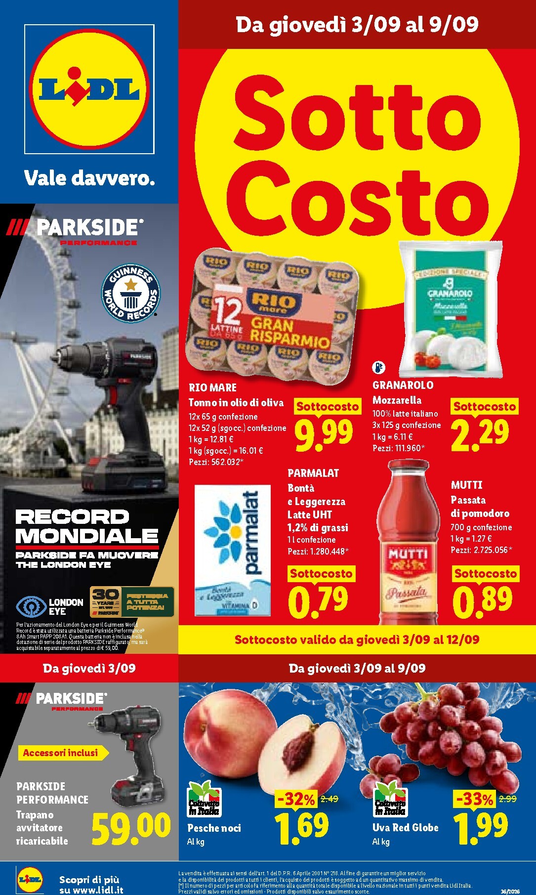 Volantino Lidl per la prossima settimana dal giovedì 03/09/2026 al mercoledì 09/09/2026