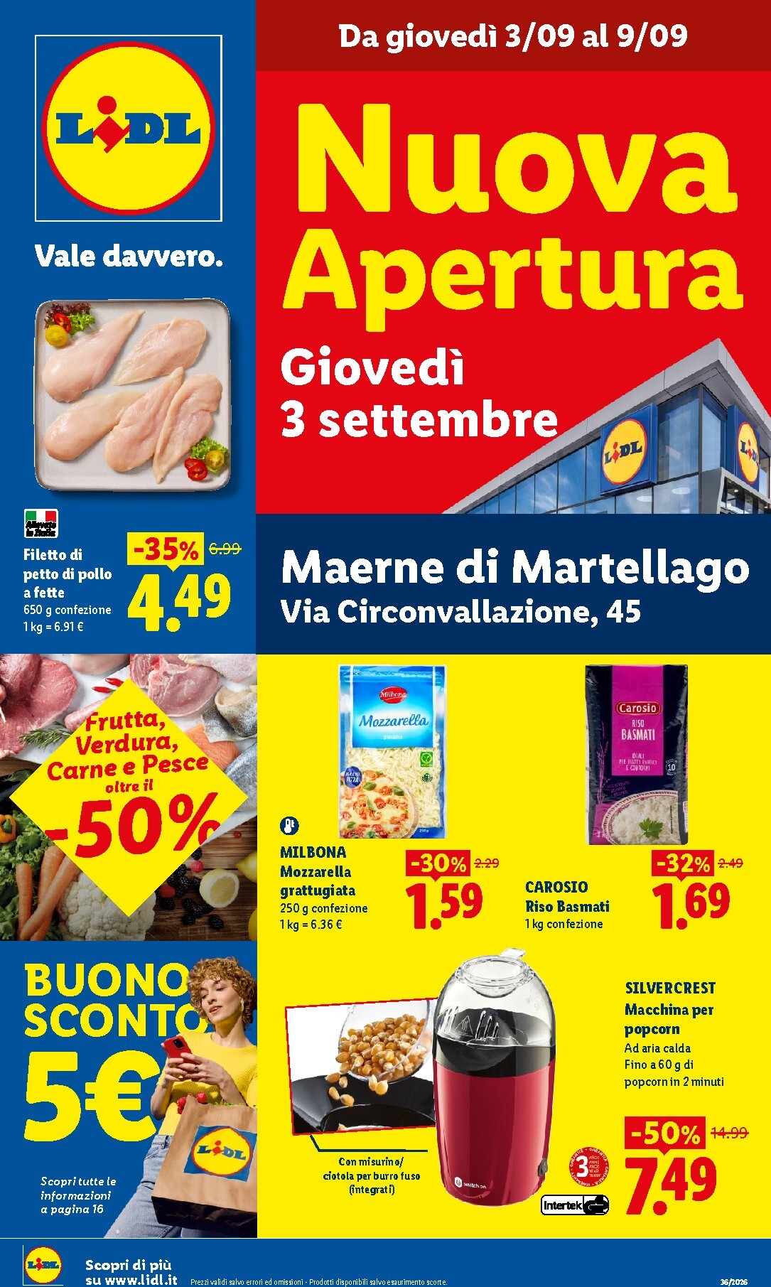 Volantino Lidl - Nuova apertura - Maerne di Martellago per la prossima settimana dal giovedì 03/09/2026 al mercoledì 09/09/2026