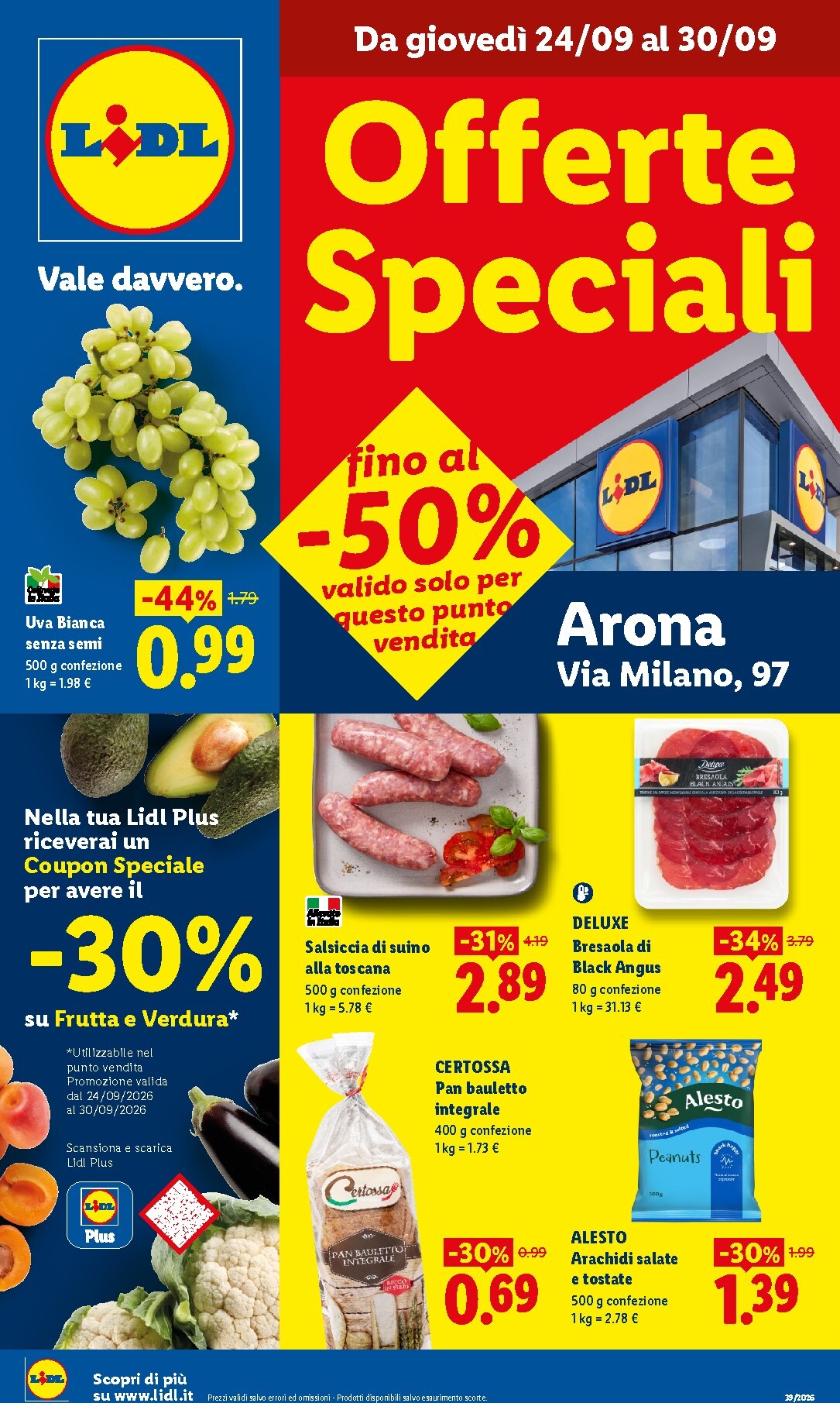 Volantino Lidl - Offerte Speciali Arona per la prossima settimana dal giovedì 24/09/2026 al mercoledì 30/09/2026