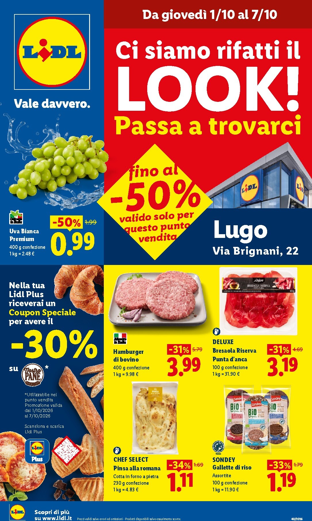 Volantino Lidl - Ci siamo rifatti il look! - Lugo per la prossima settimana dal giovedì 01/10/2026 al mercoledì 07/10/2026