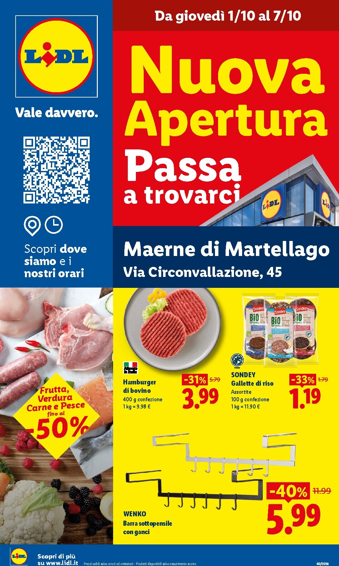 Volantino Lidl - Nuova apertura - Maerne di Martellago per la prossima settimana dal giovedì 01/10/2026 al mercoledì 07/10/2026
