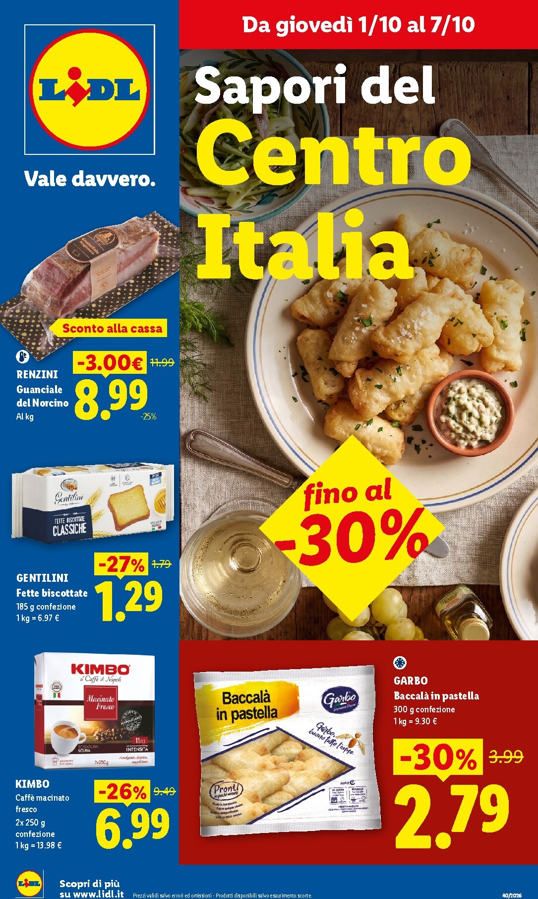 Volantino Lidl - Centro Italia per la prossima settimana dal giovedì 01/10/2026 al mercoledì 07/10/2026