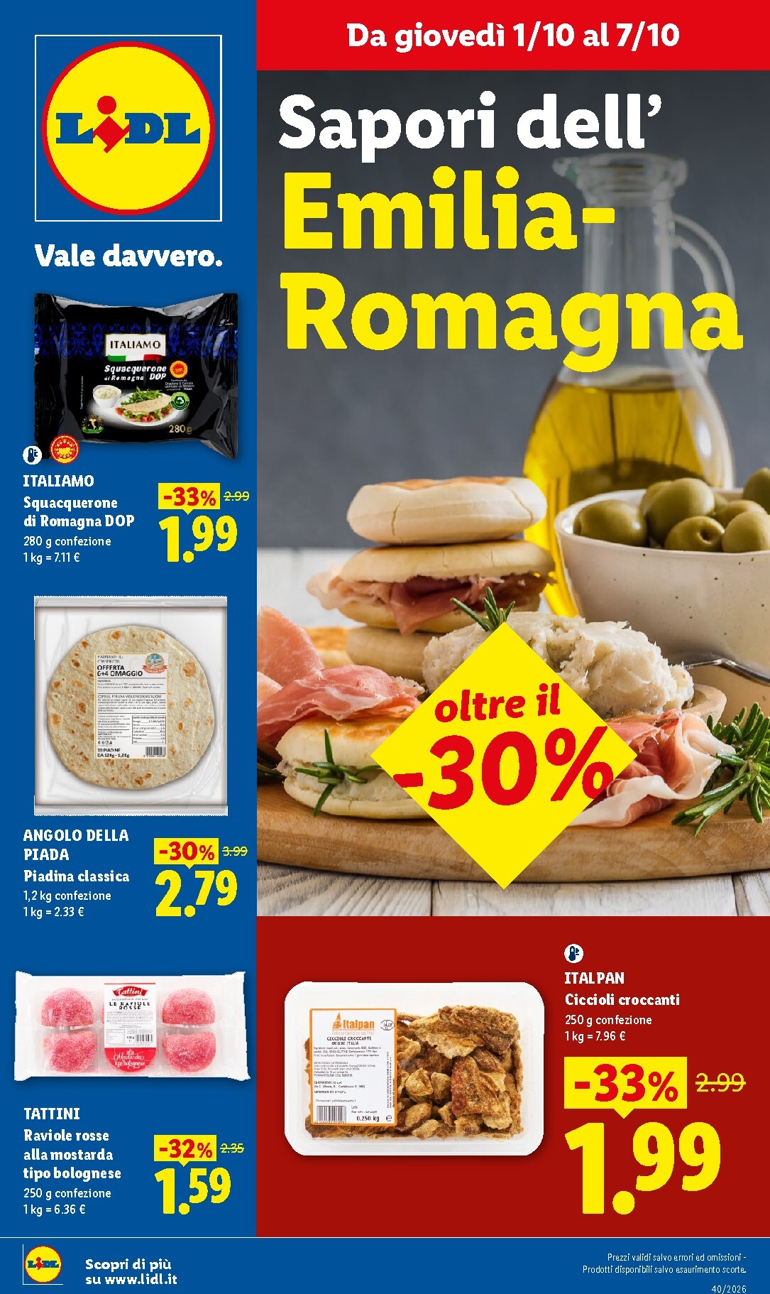 Volantino futuro Lidl - Emilia Romagna valido dal giovedì 01/10/2026 al mercoledì 07/10/2026