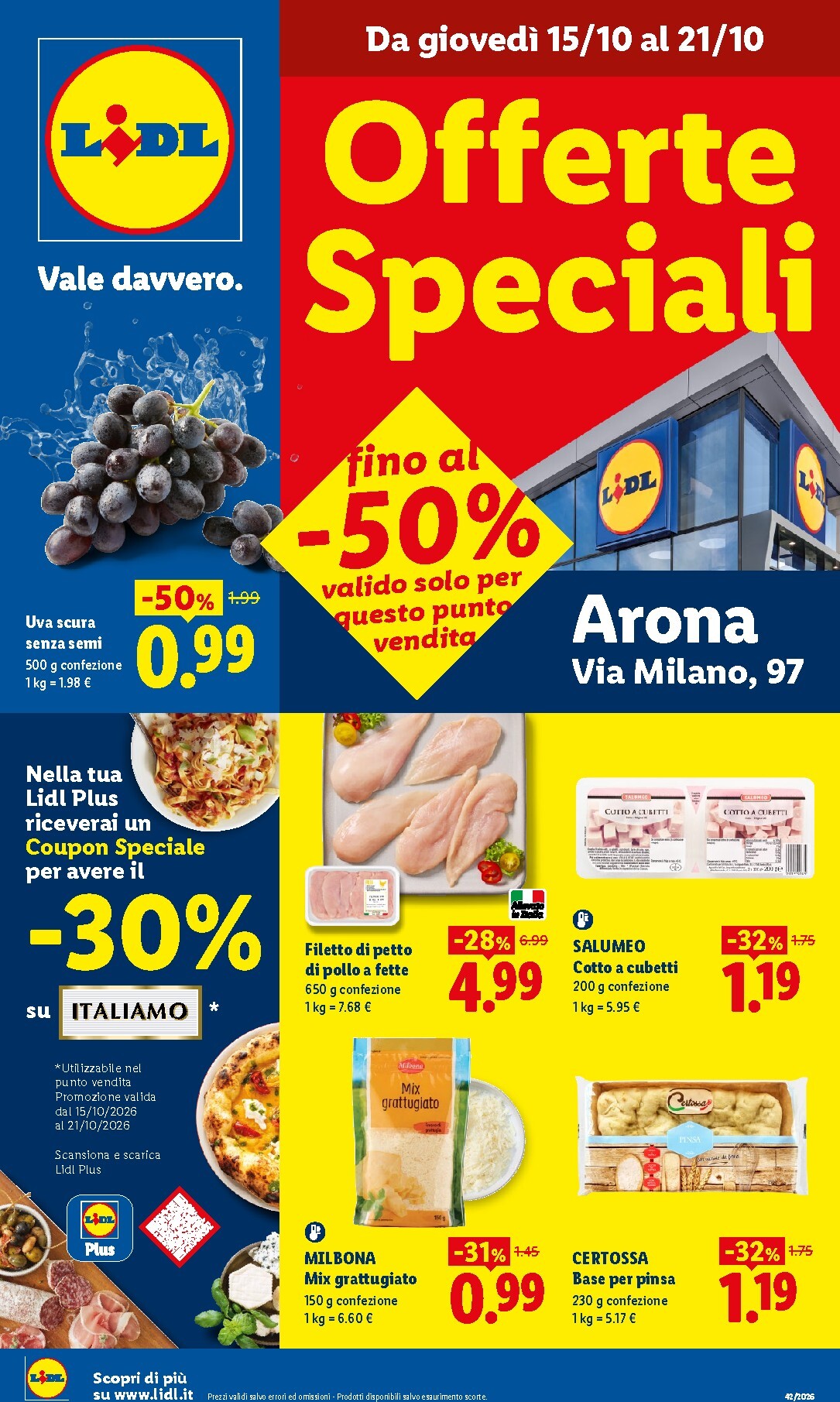 Volantino Lidl - Offerte Speciali Arona per la prossima settimana dal giovedì 15/10/2026 al mercoledì 21/10/2026