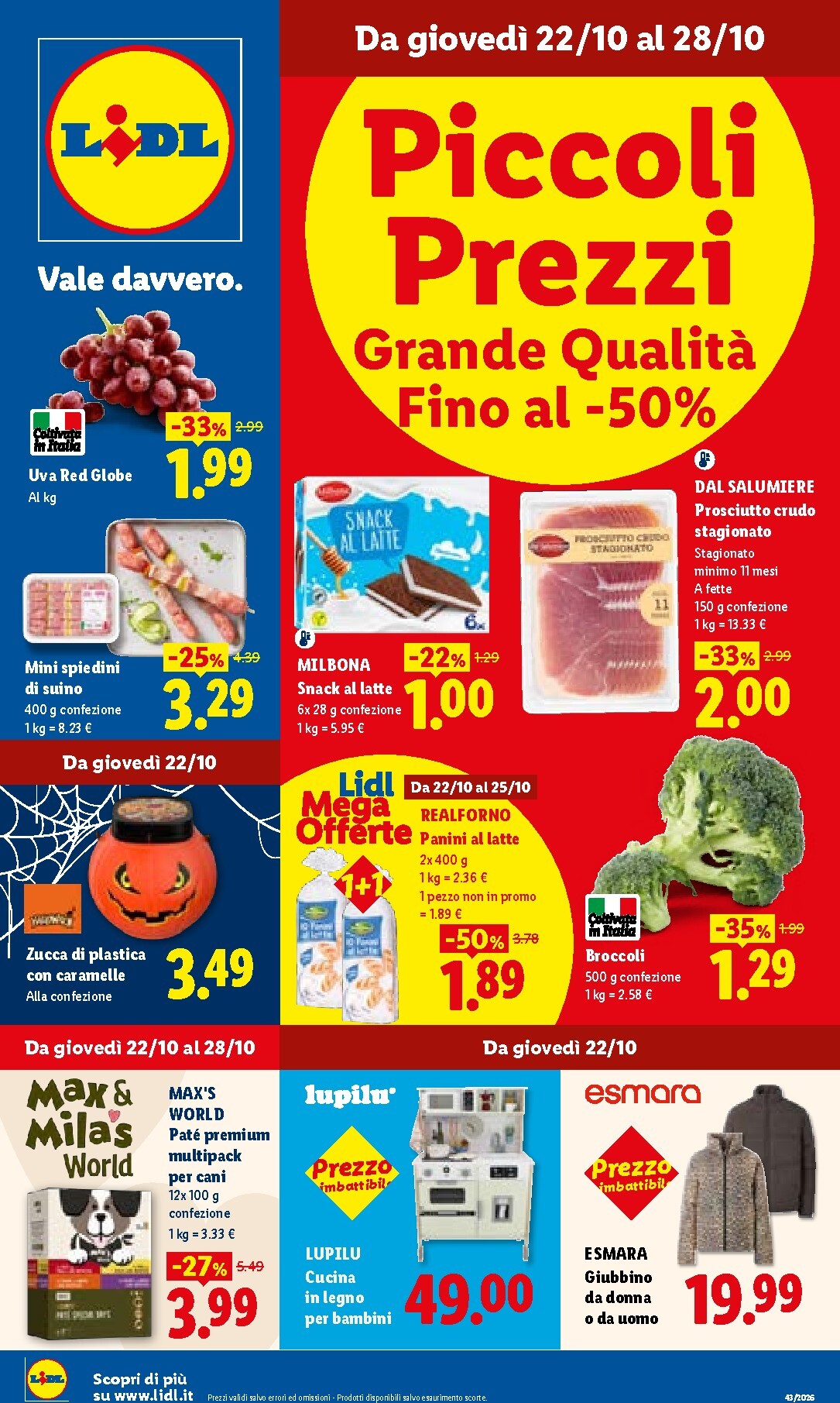 Volantino Lidl per la prossima settimana dal giovedì 22/10/2026 al mercoledì 28/10/2026