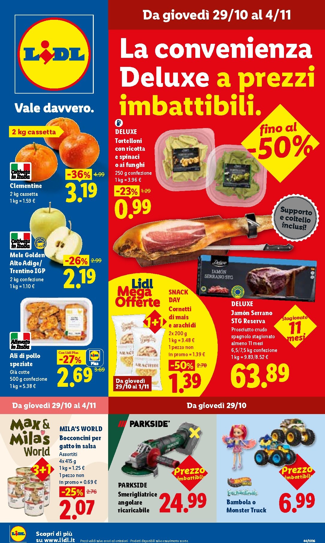Volantino Lidl per la prossima settimana dal giovedì 29/10/2026 al mercoledì 04/11/2026