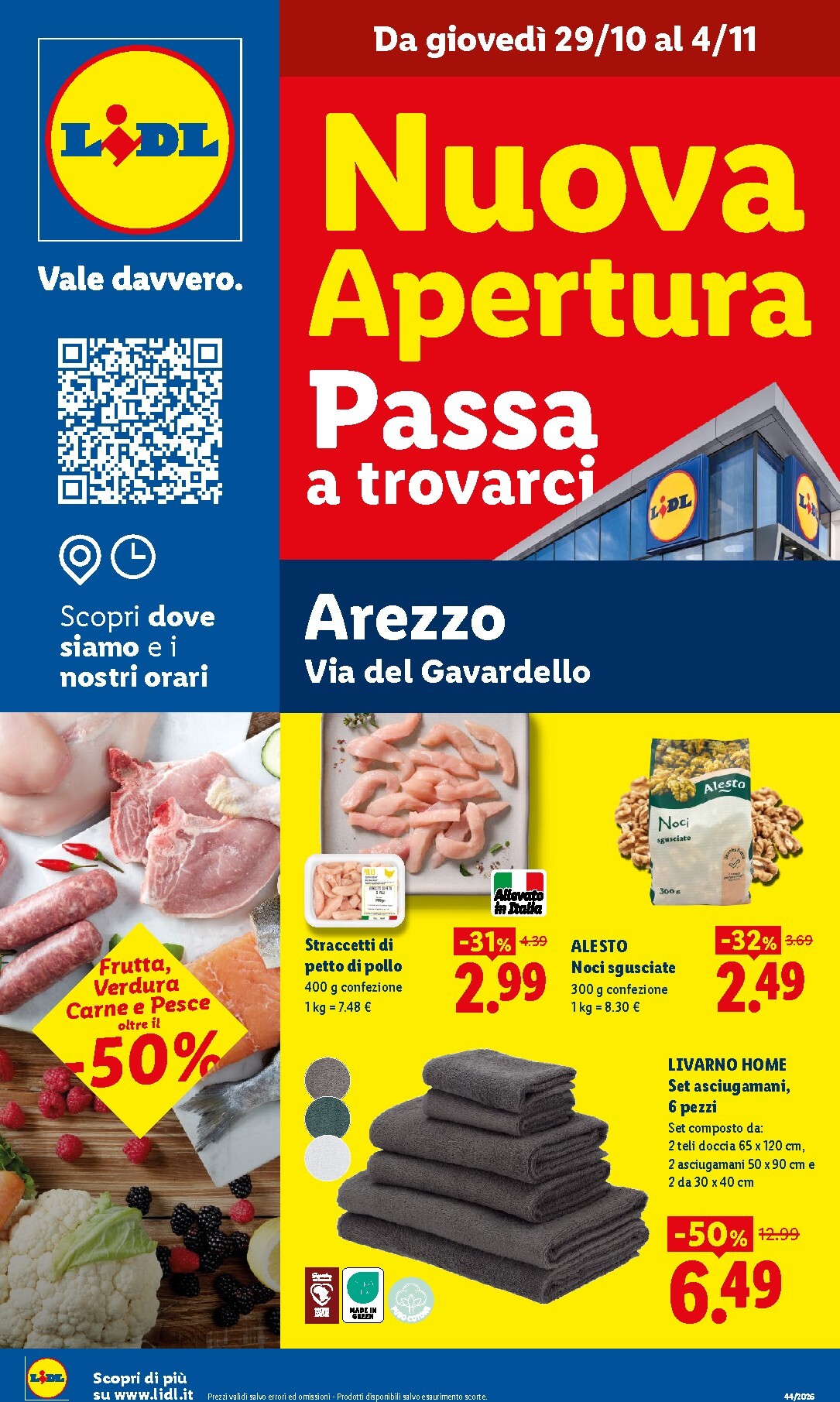 Volantino Lidl - Nuova apertura Arezzo per la prossima settimana dal giovedì 29/10/2026 al mercoledì 04/11/2026