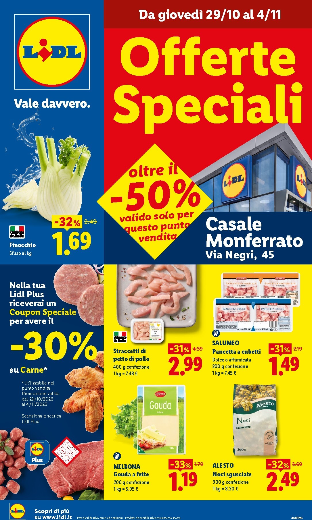 Volantino Lidl - Casale Monferrato per la prossima settimana dal giovedì 29/10/2026 al mercoledì 04/11/2026
