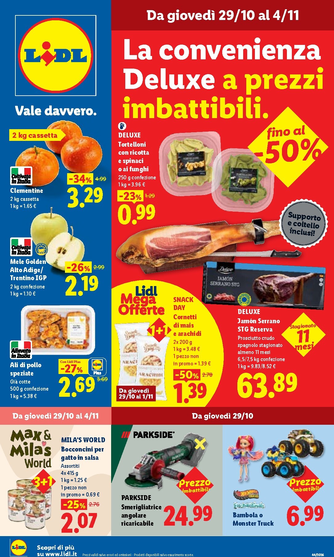 Volantino attuale di Lidl valido dal giovedì 29/10/2026 al mercoledì 04/11/2026