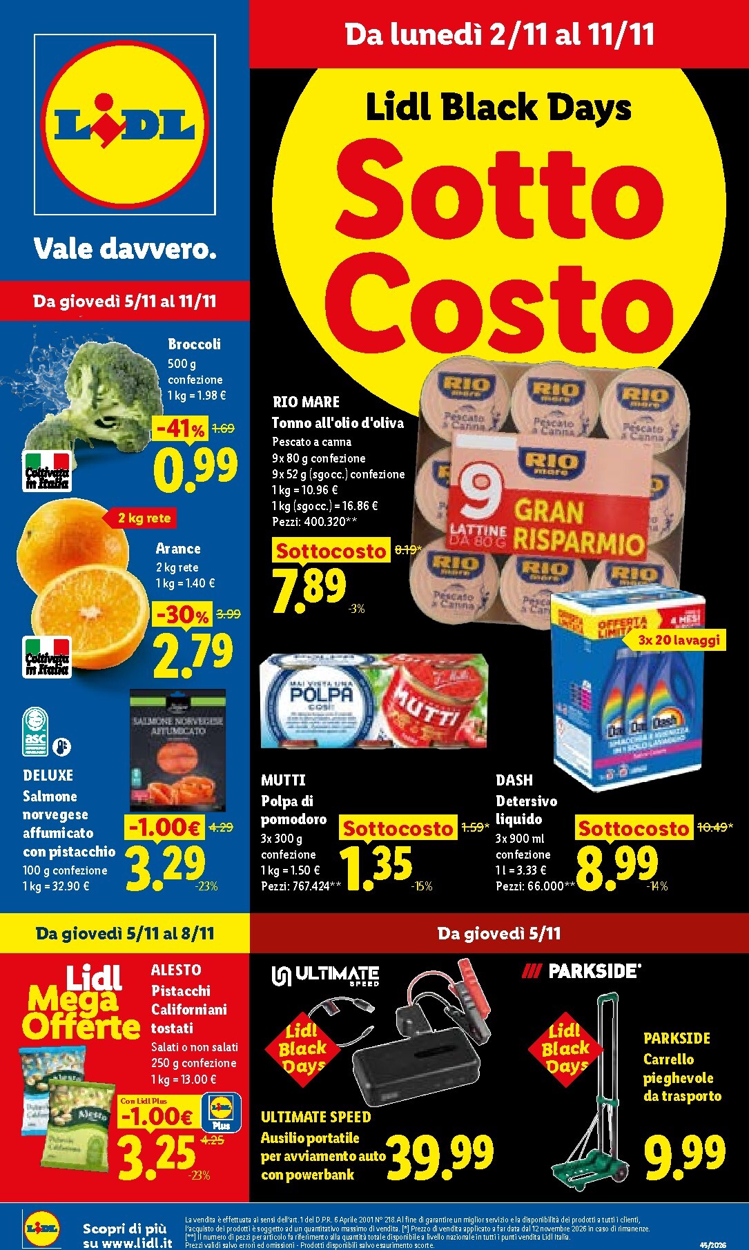 Volantino Lidl - Black Days per la prossima settimana dal lunedì 02/11/2026 al mercoledì 11/11/2026