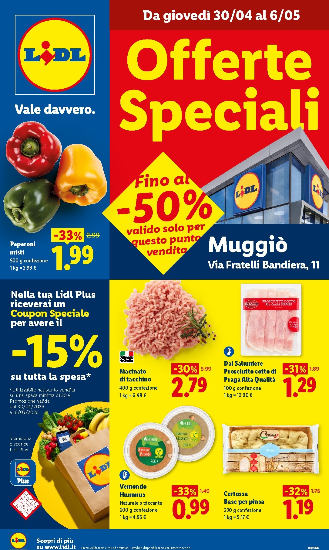 Volantino Lidl - Muggiò per la prossima settimana dal giovedì 30/04/2026 al mercoledì 06/05/2026