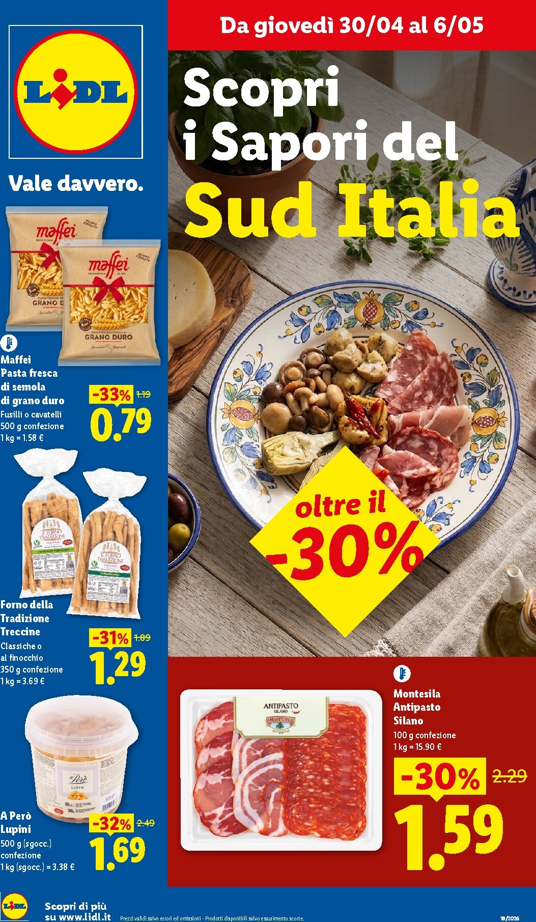 Volantino Lidl - Sud Italia per la prossima settimana dal giovedì 30/04/2026 al mercoledì 06/05/2026