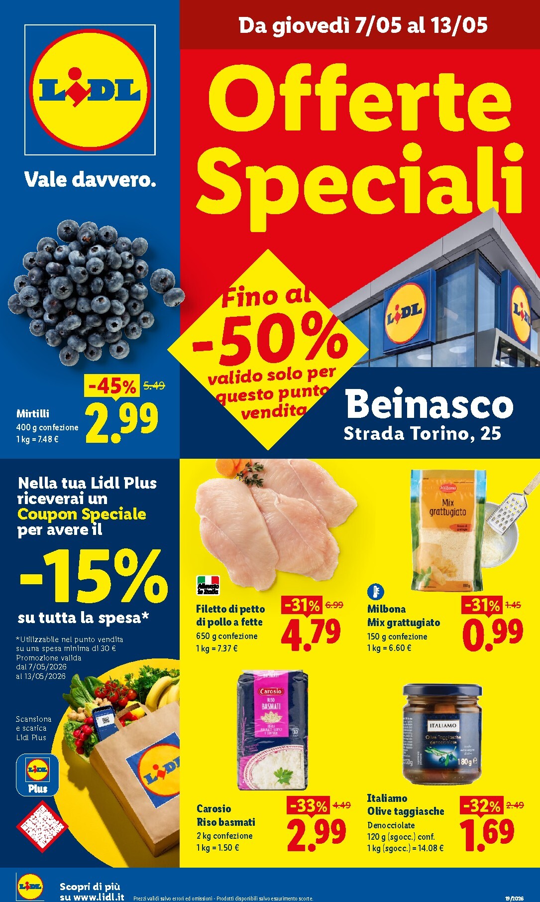 Volantino Lidl - Beinasco per la prossima settimana dal giovedì 07/05/2026 al mercoledì 13/05/2026