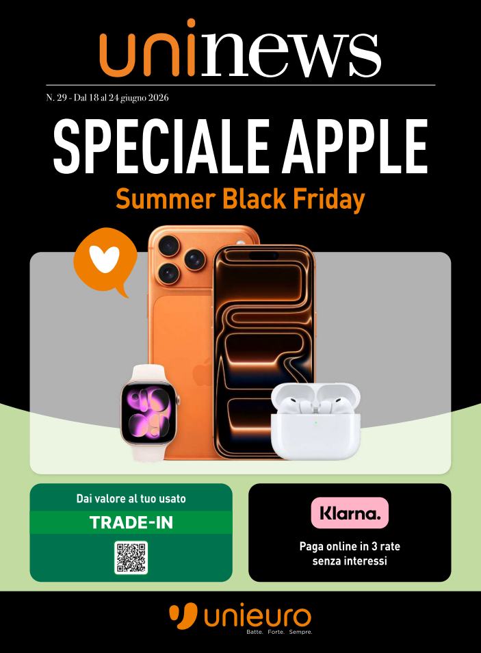 Volantino attuale di Unieuro - Speciale Apple valido dal giovedì 18/06/2026 al mercoledì 24/06/2026