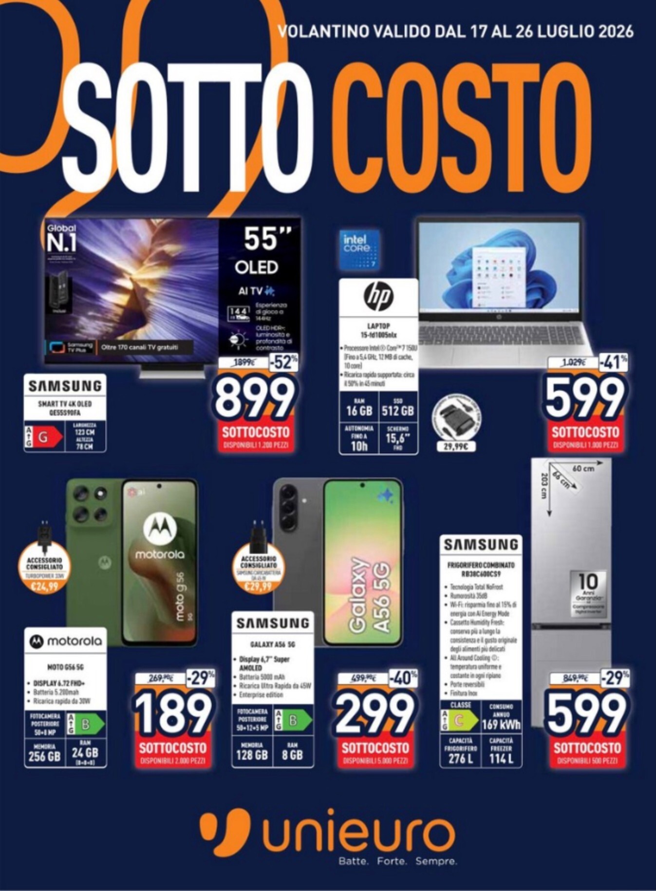 Volantino attuale di Unieuro valido dal venerdì 17/07/2026 al domenica 26/07/2026