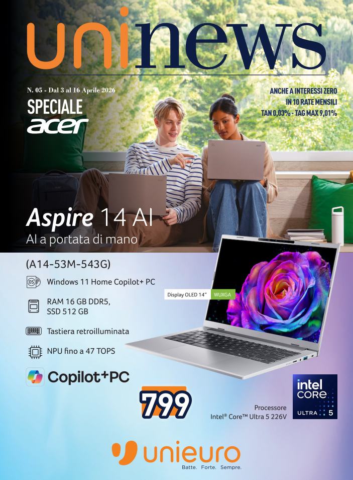 Volantino attuale di Unieuro - Speciale Acer valido dal venerdì 03/04/2026 al giovedì 16/04/2026