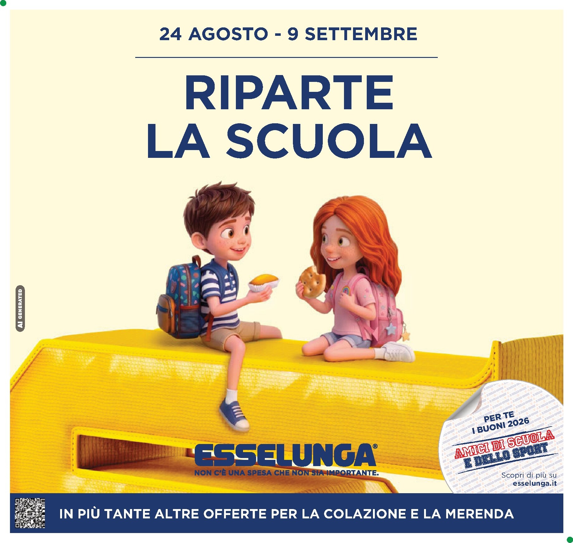 Volantino attuale di Esselunga - Scuola e Colazione valido dal lunedì 24/08/2026 al mercoledì 09/09/2026