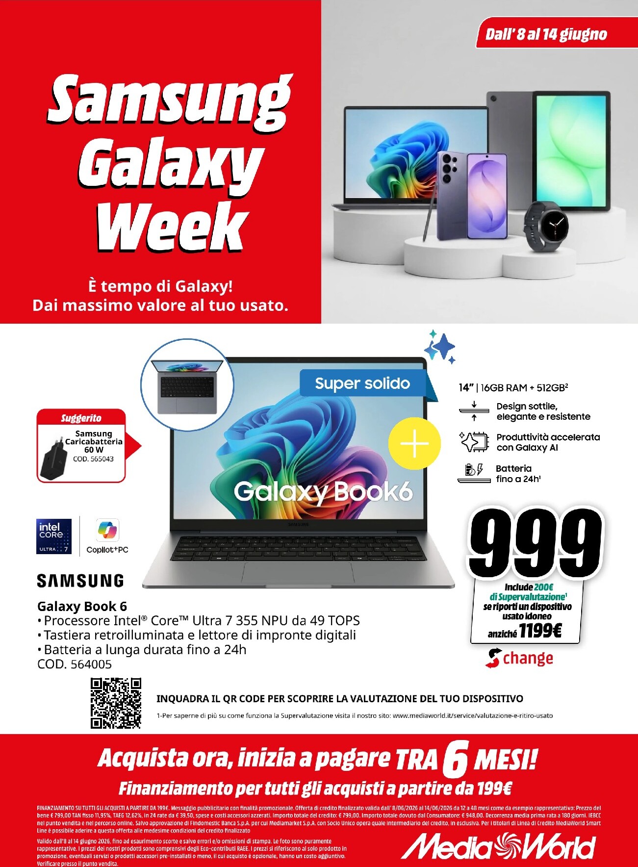 Volantino attuale di Mediaworld - Galaxy Week valido dal lunedì 08/06/2026 al domenica 14/06/2026