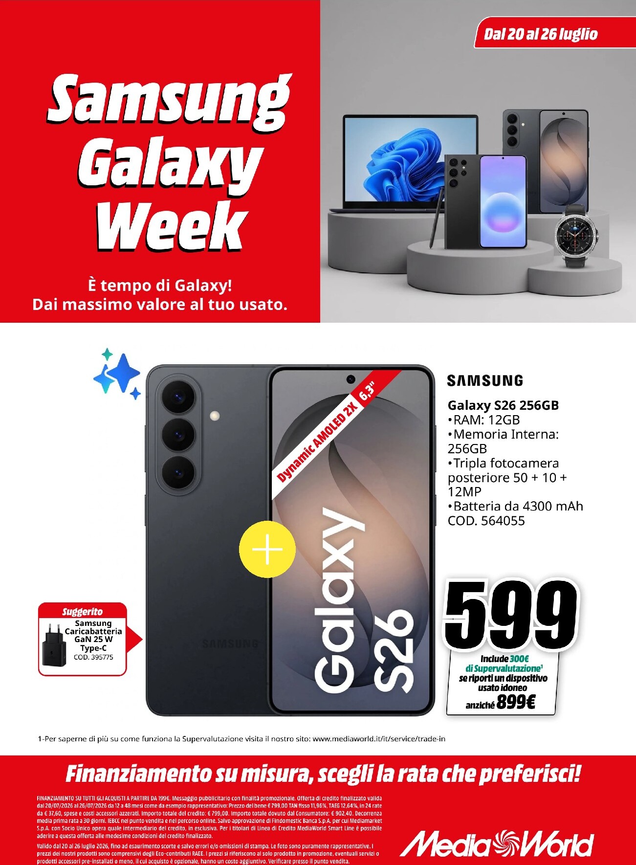 Volantino attuale di Mediaworld - Galaxy Week valido dal lunedì 20/07/2026 al domenica 26/07/2026