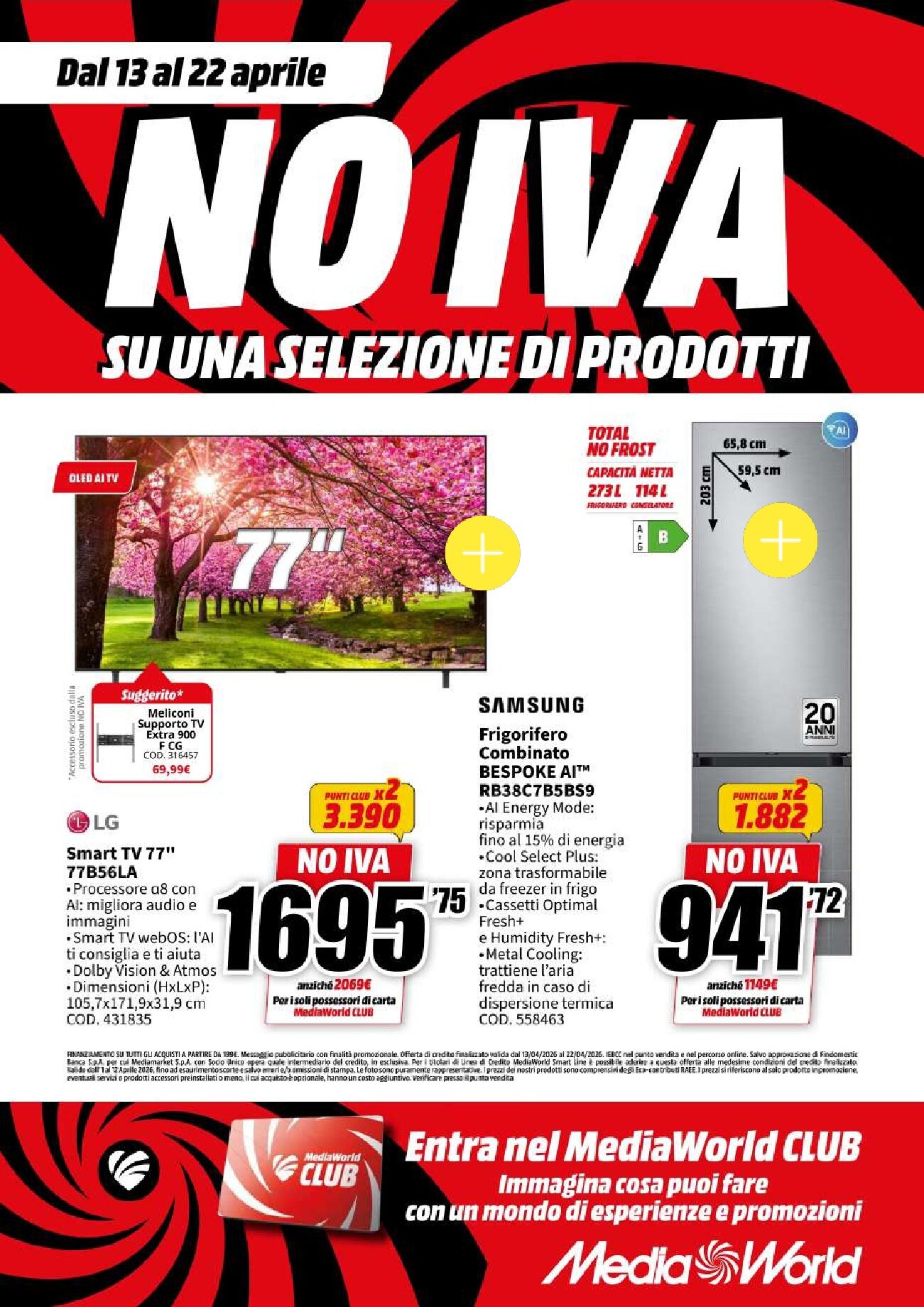 Volantino attuale di Mediaworld valido dal lunedì 13/04/2026 al mercoledì 22/04/2026