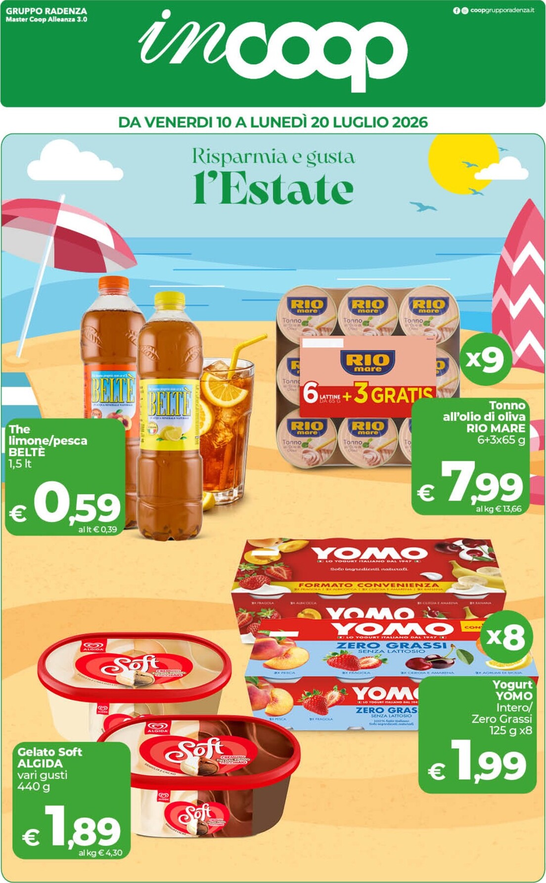 Volantino attuale di inCoop valido dal venerdì 10/07/2026 al lunedì 20/07/2026