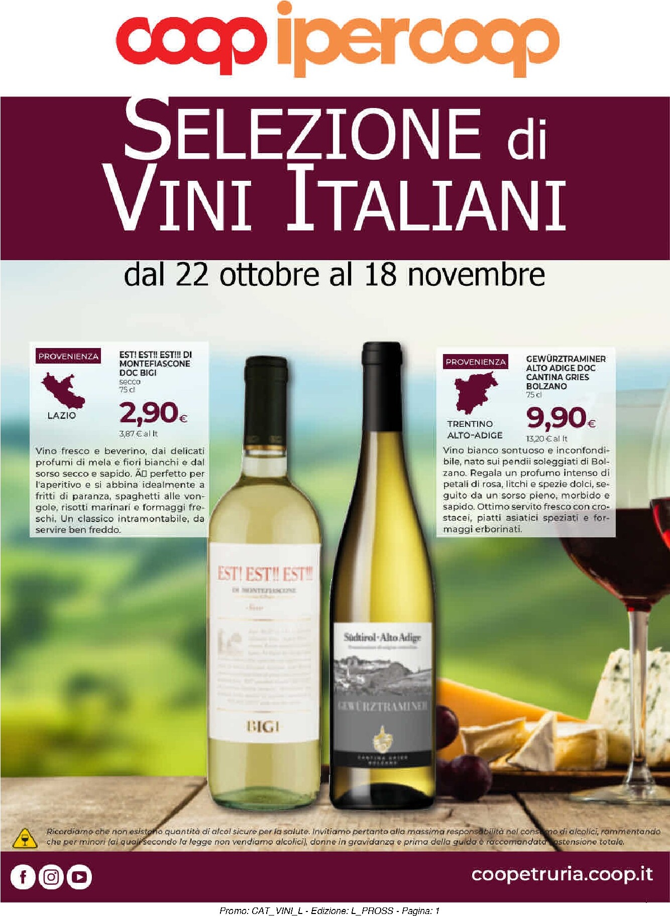 Volantino futuro Coop - Selezione di Vini Italiani valido dal giovedì 22/10/2026 al mercoledì 18/11/2026