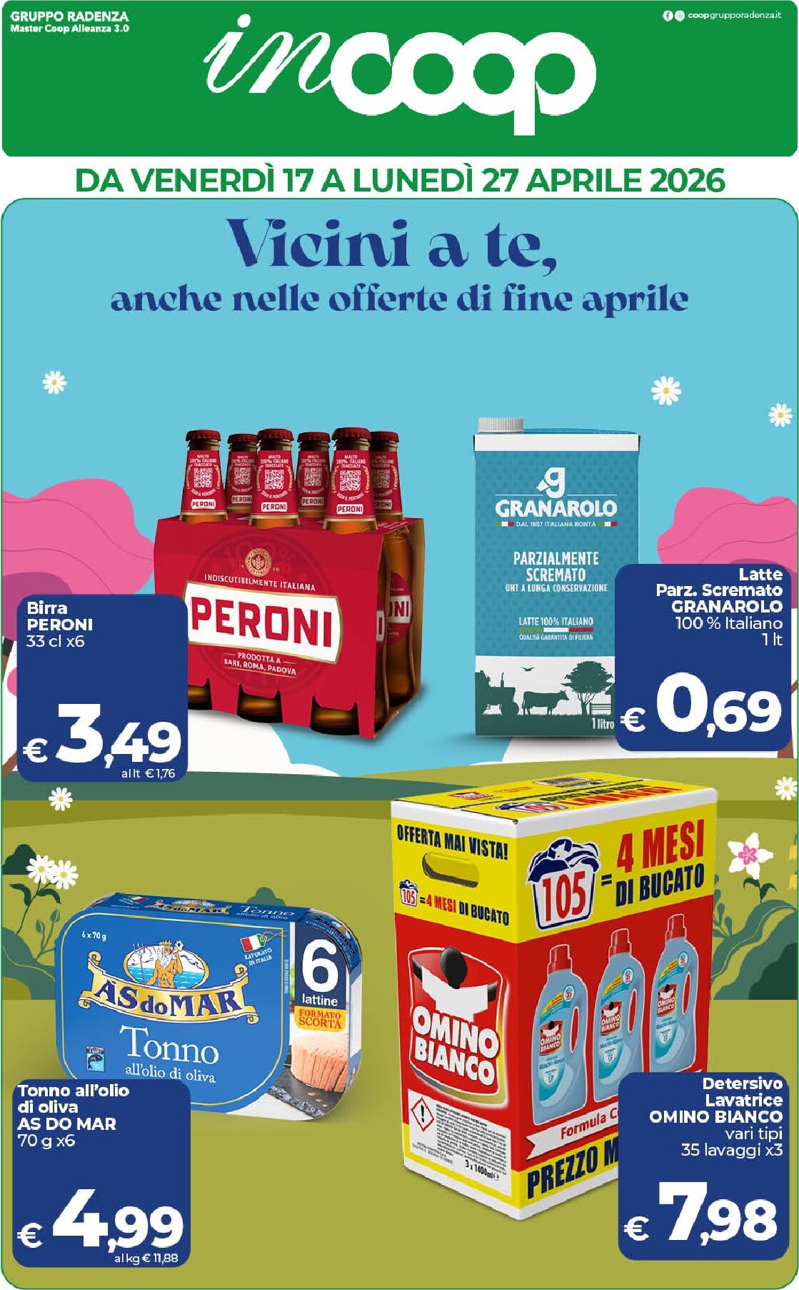 Volantino attuale di inCoop valido dal venerdì 17/04/2026 al lunedì 27/04/2026