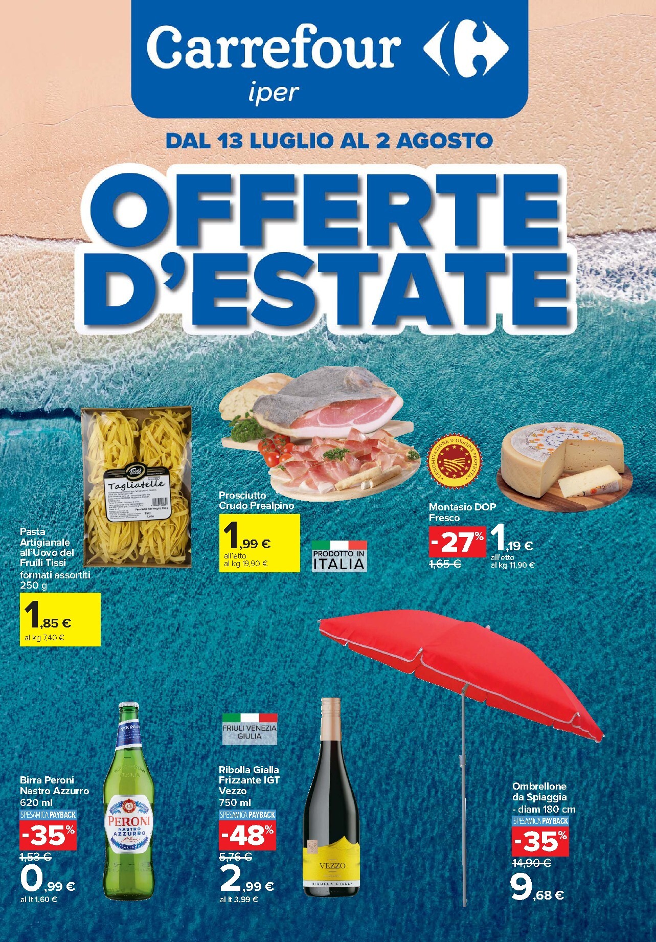 Volantino Carrefour - Offerte d'estate per la prossima settimana dal lunedì 13/07/2026 al domenica 02/08/2026