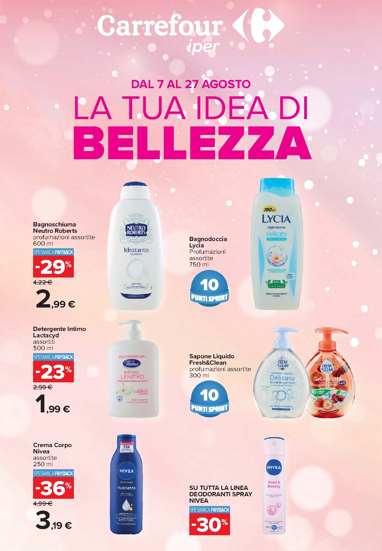 Volantino attuale di Carrefour - Speciale bellezza valido dal venerdì 07/08/2026 al giovedì 27/08/2026