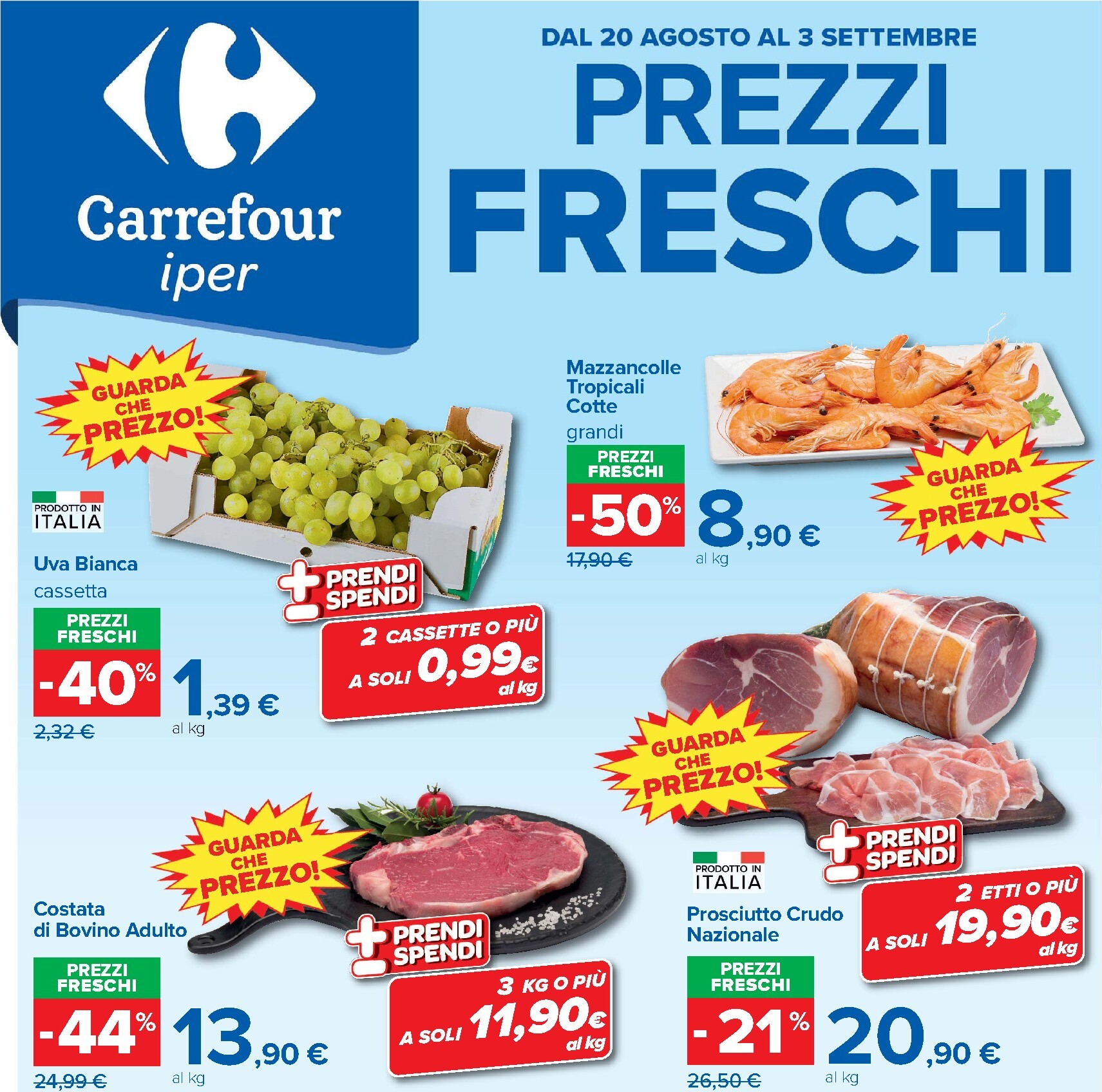 Volantino futuro Carrefour - Prezzi Freschi valido dal giovedì 20/08/2026 al giovedì 03/09/2026