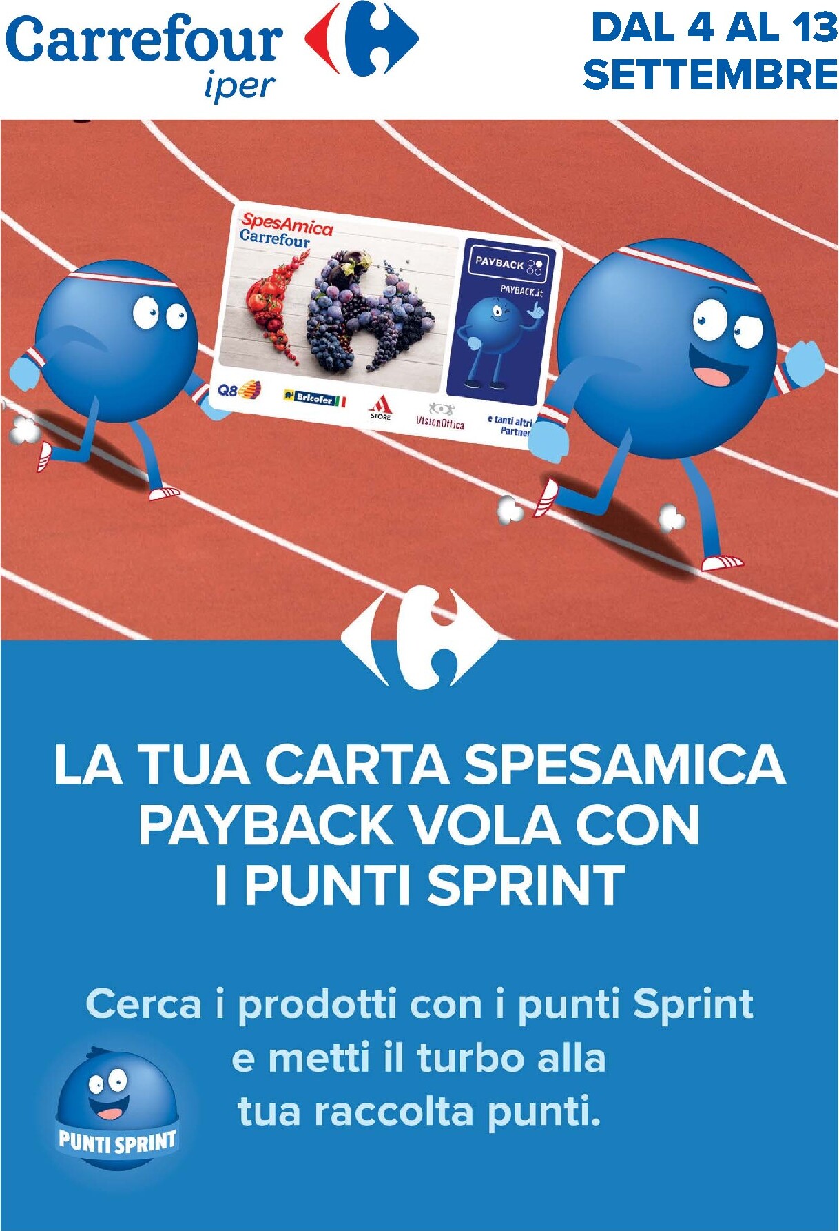 Volantino Carrefour - Punti Sprint Payback per la prossima settimana dal venerdì 04/09/2026 al domenica 13/09/2026