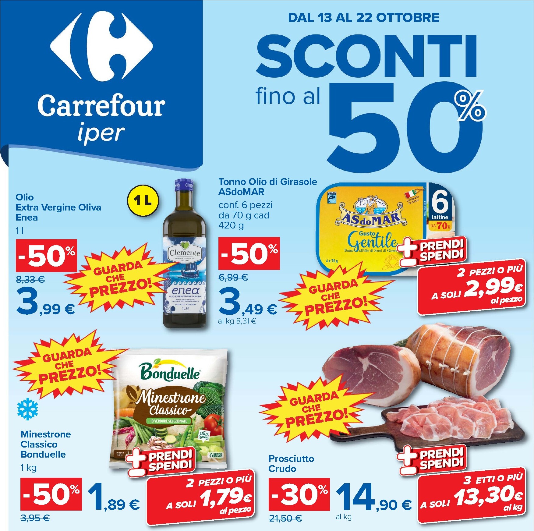 Volantino Carrefour per la prossima settimana dal martedì 13/10/2026 al giovedì 22/10/2026