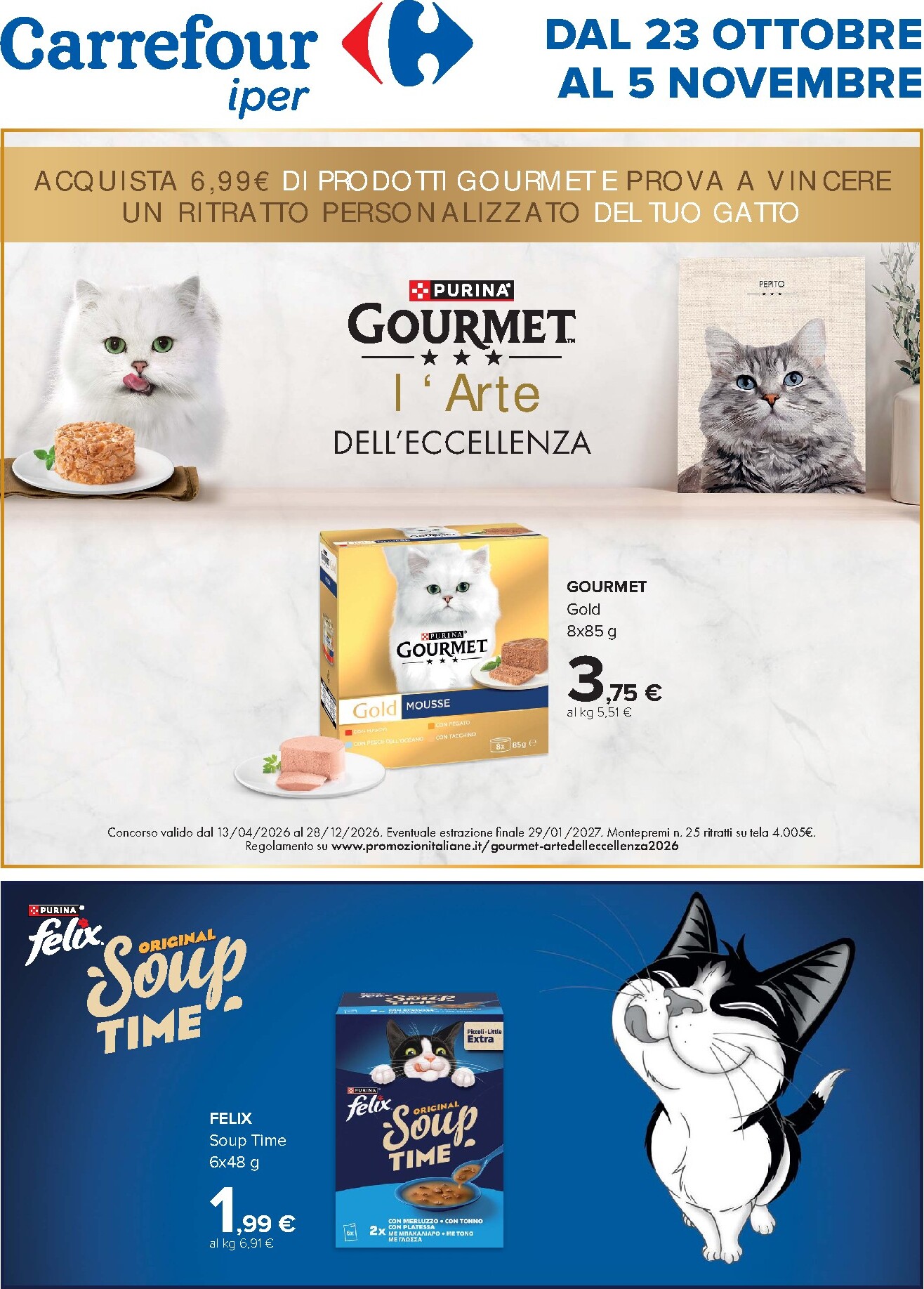 Volantino Carrefour - Speciale Purina per la prossima settimana dal venerdì 23/10/2026 al giovedì 05/11/2026