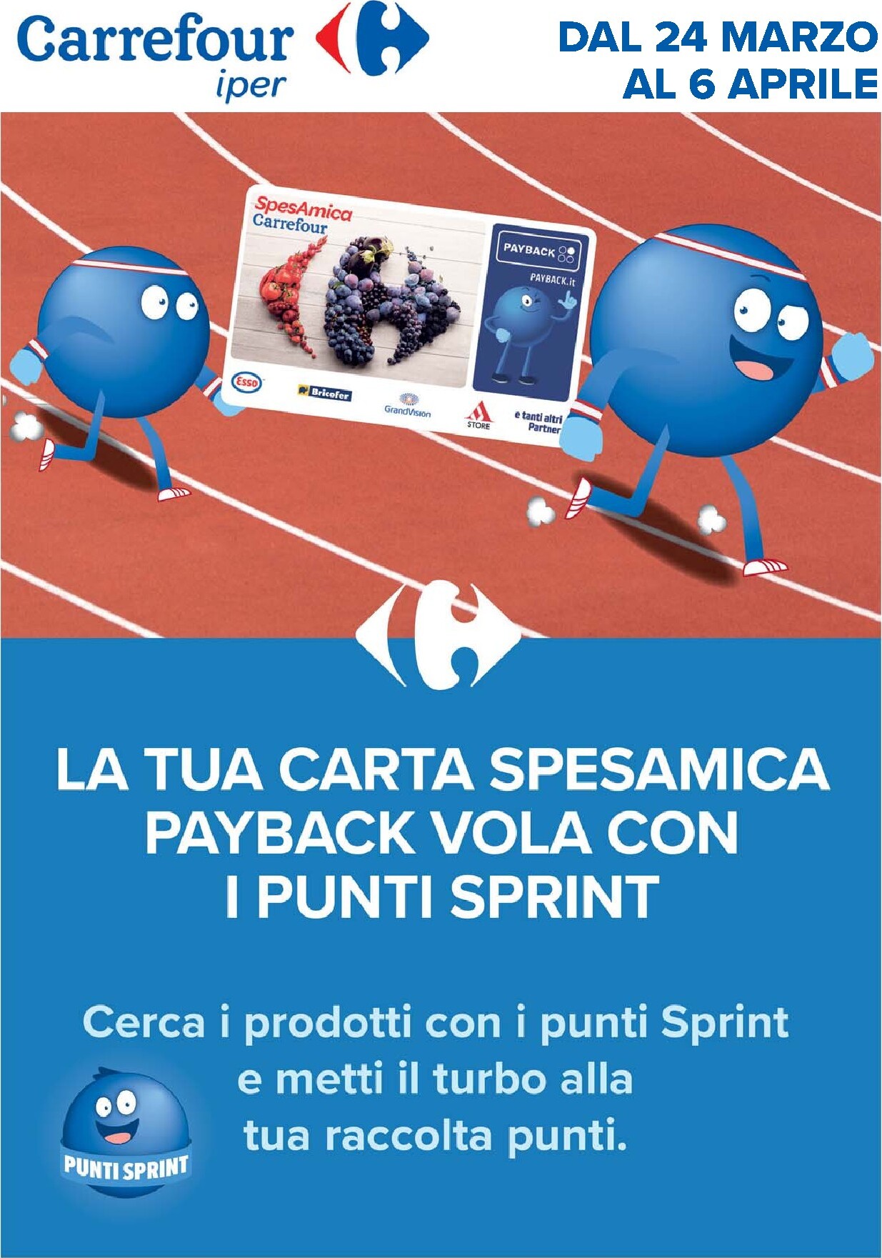 Volantino Carrefour - Punti Sprint Payback valido dal 24/03/2026 al 06/04/2026