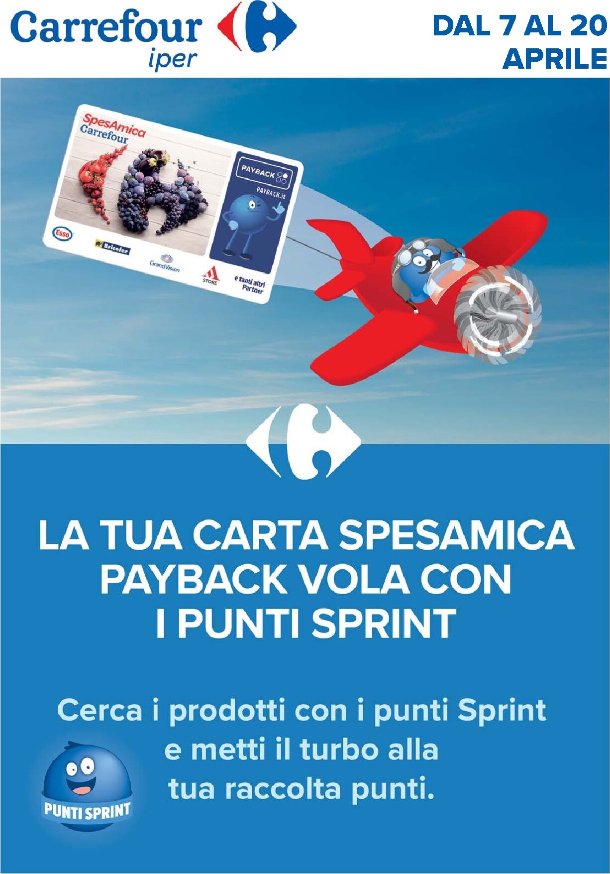 Volantino Carrefour - Punti Sprint Payback valido dal 07/04/2026 al 20/04/2026