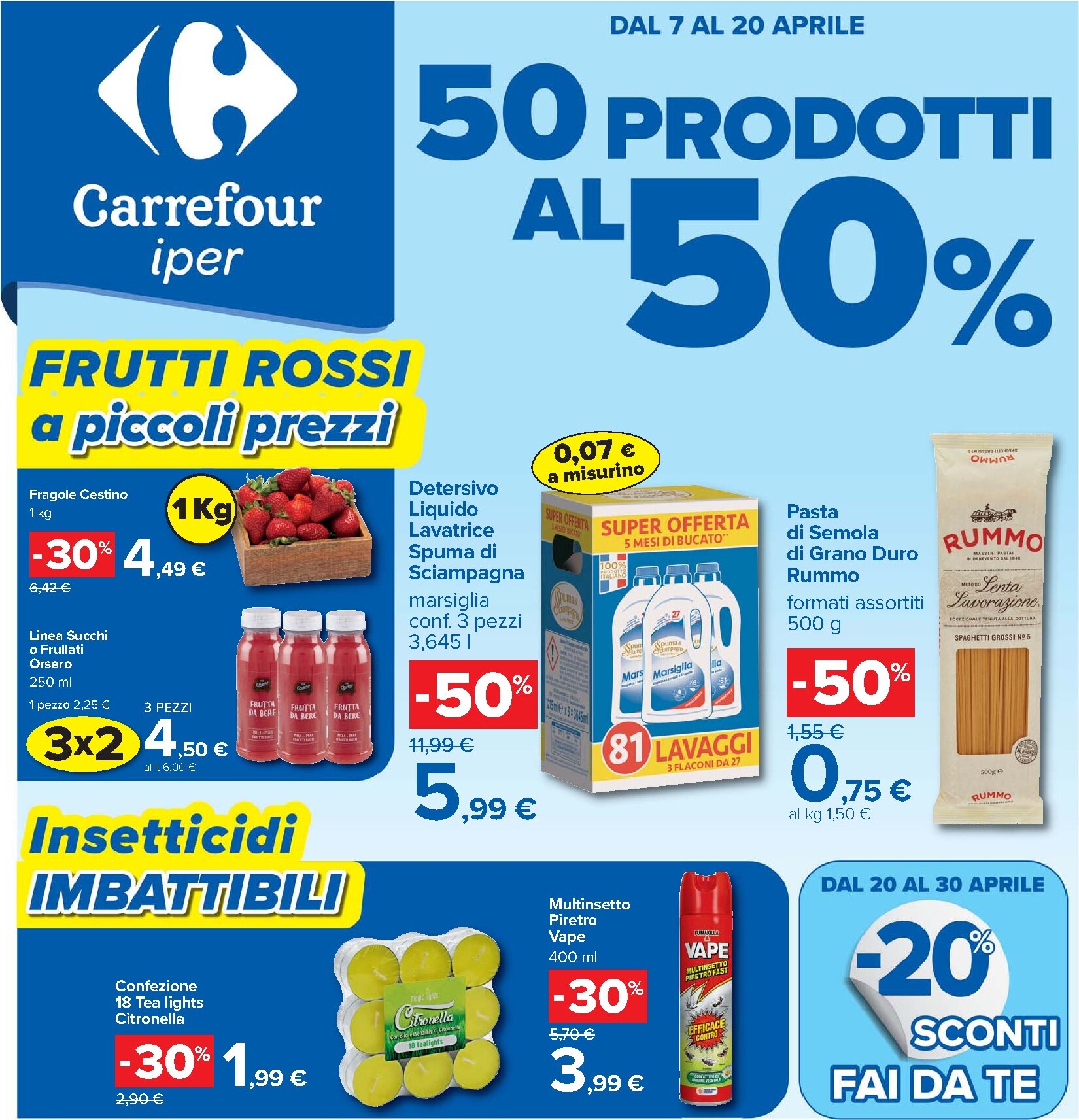 Volantino Carrefour - 50 prodotti al 50% valido dal 07/04/2026 al 20/04/2026